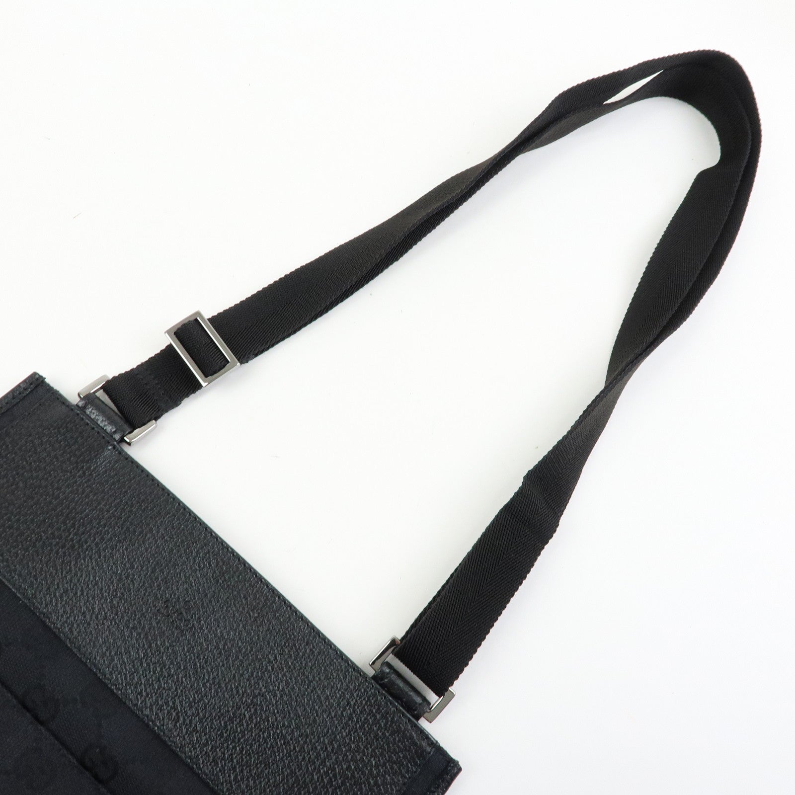 GUCCI GG Canvas Leather Shoulder Bag Crossbody Bag Black 27639