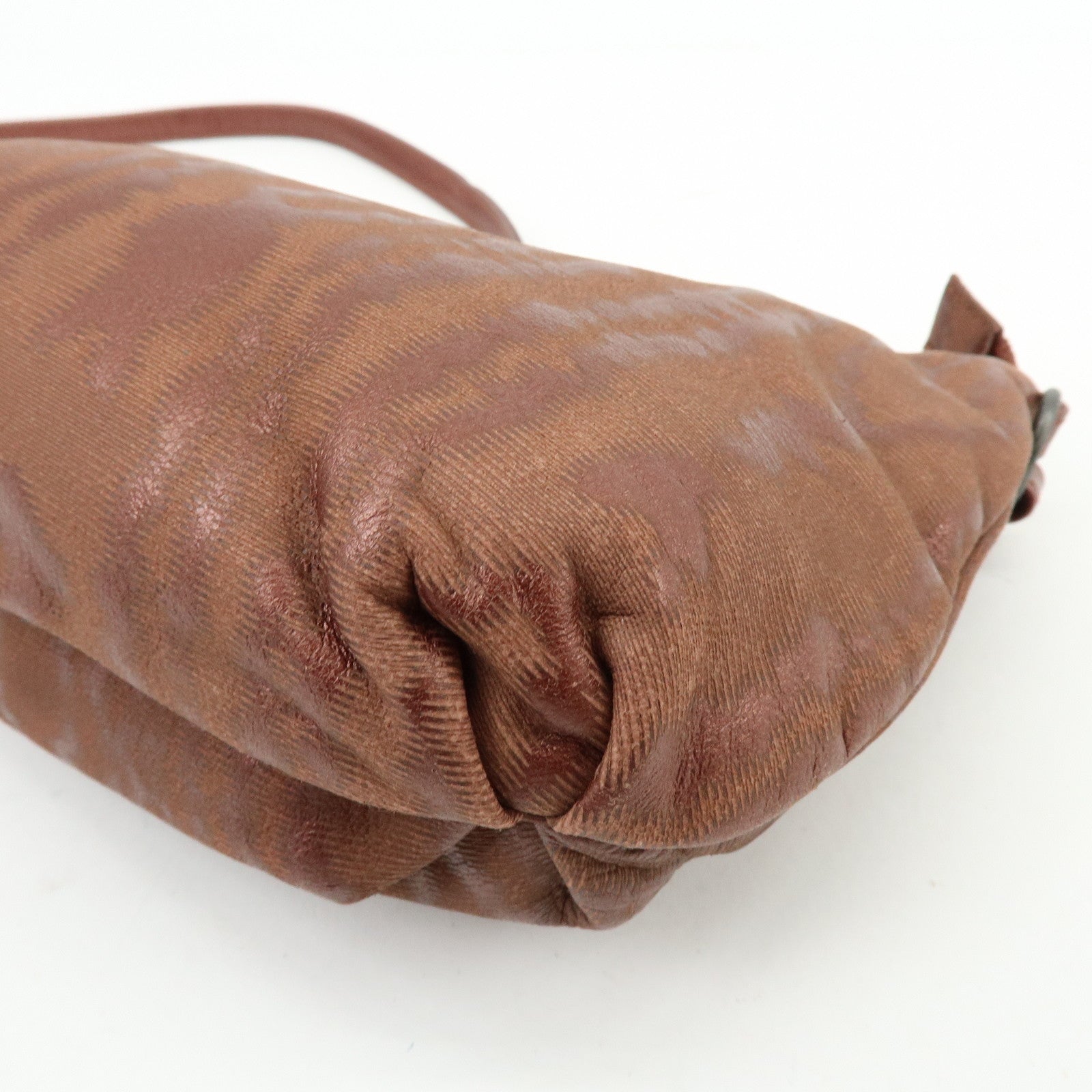 BOTTEGA VENETA Leather Shoulder Bag Metallic Brown 196484