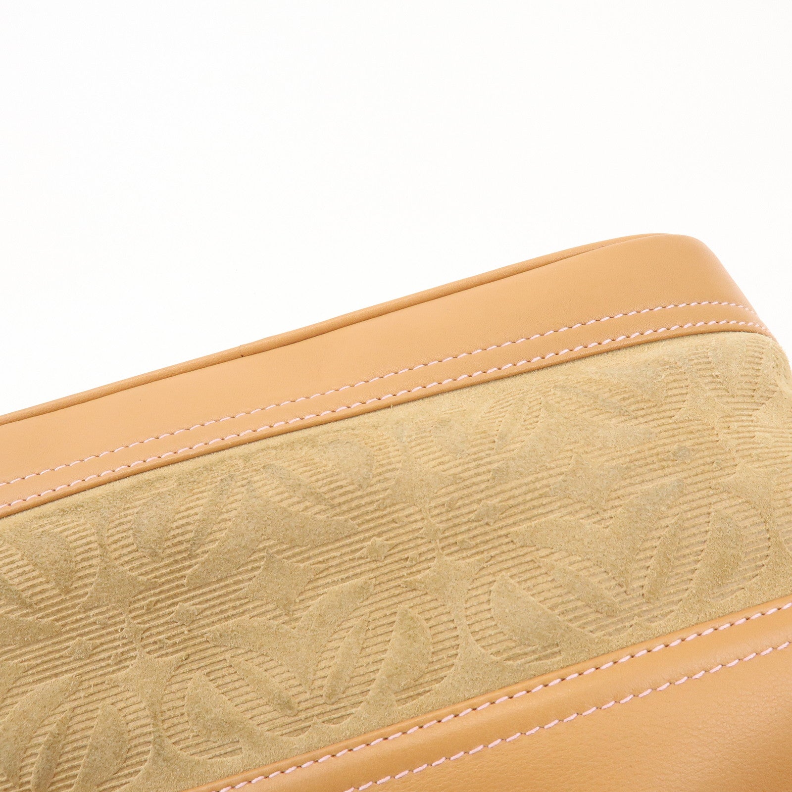 LOEWE Logo Suede Leather Hand Bag Mini Tote Bag Light Brown Beige
