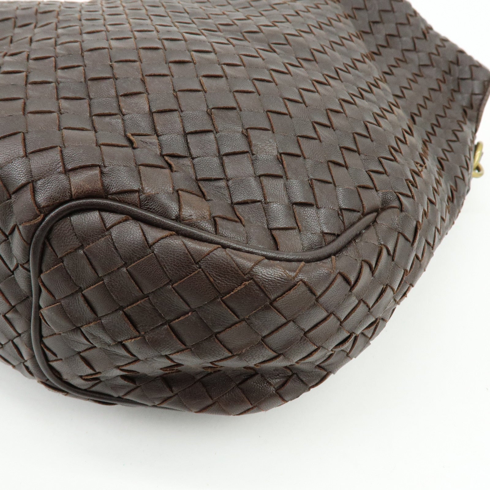 BOTTEGA VENETA Intrecciato Leather Shoulder Bag Brown 174741