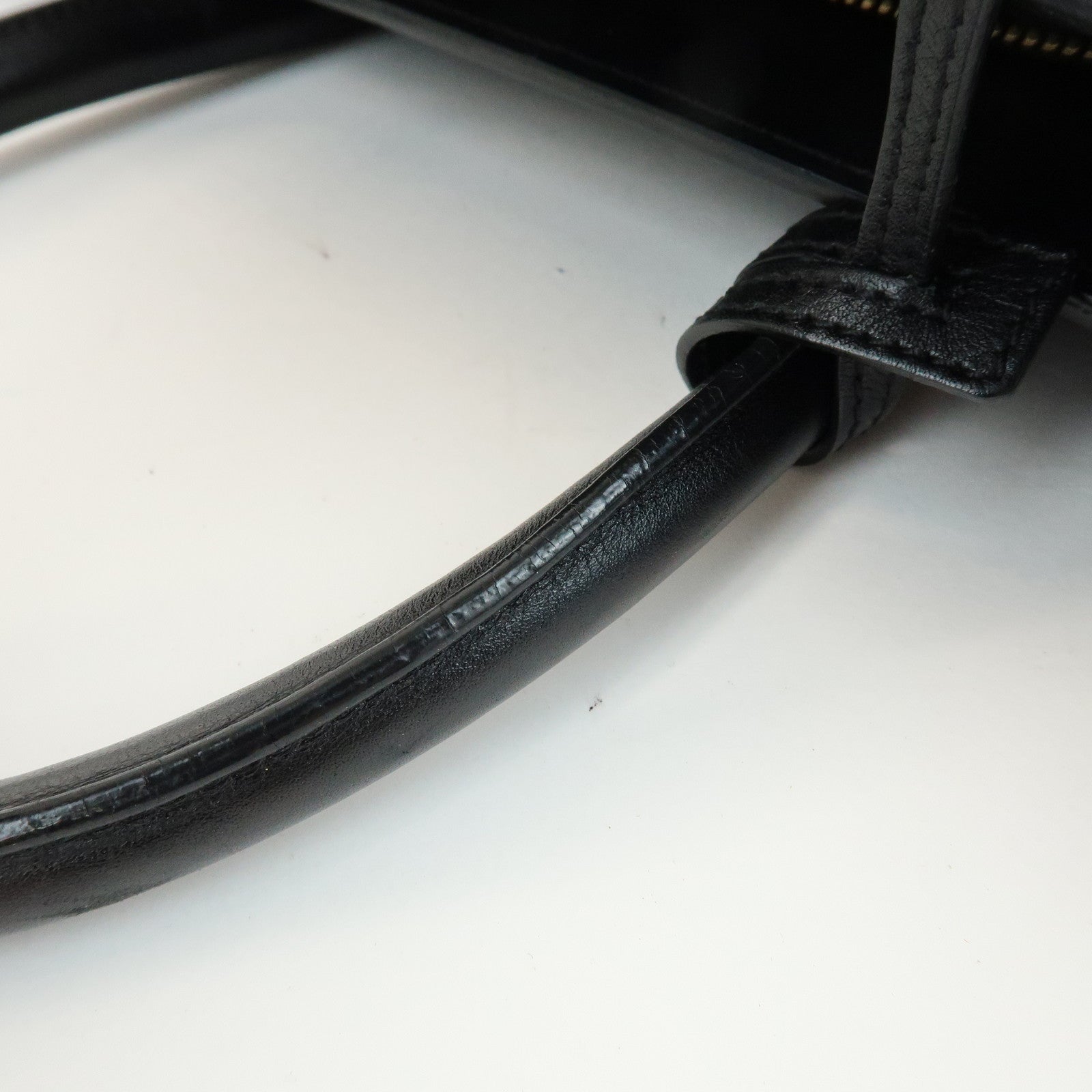 SAINT LAURENT Sac de Jour Logo Leather Tote Bag Hand Bag Black