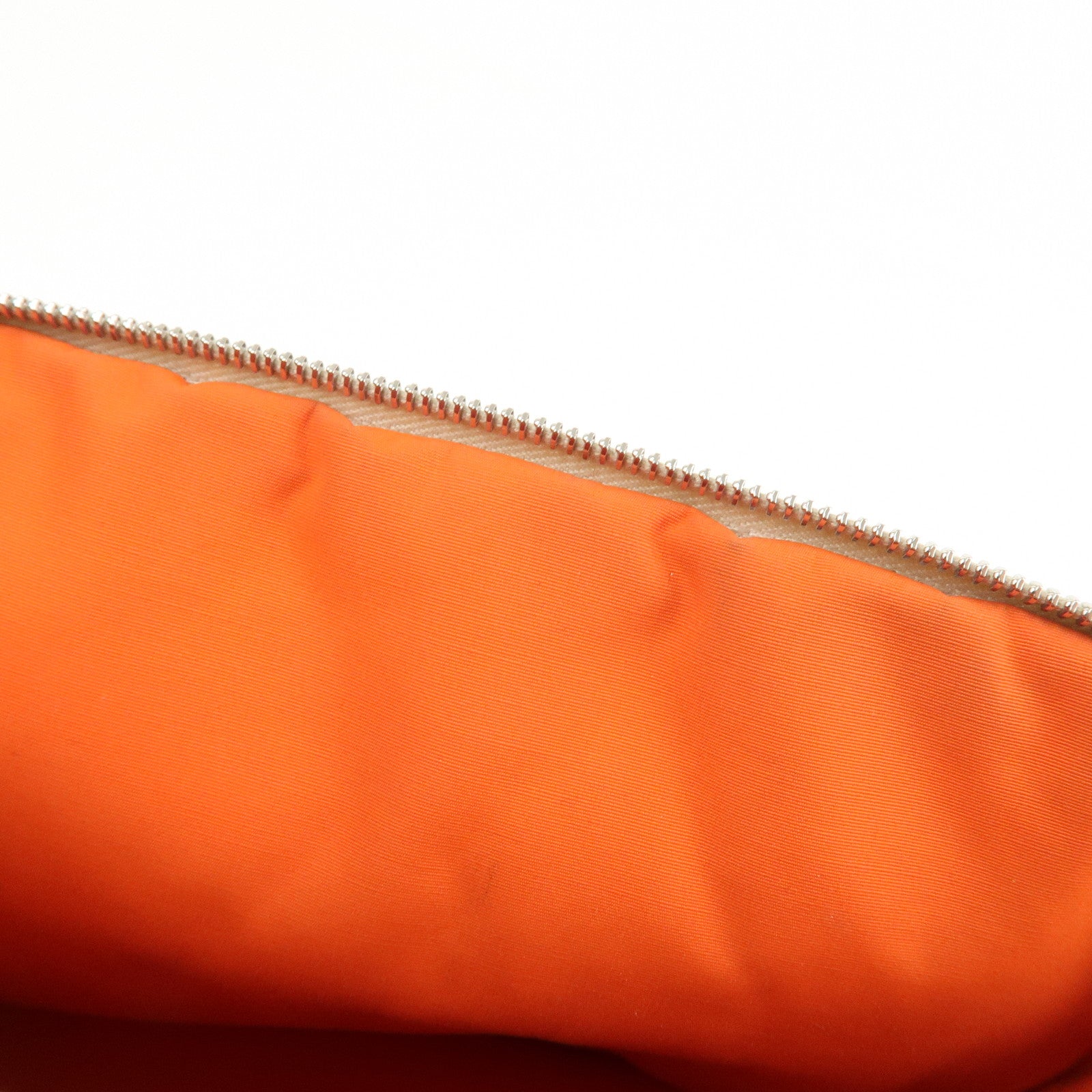 HERMES Bolide Mini Cotton Leather Pouch Natural