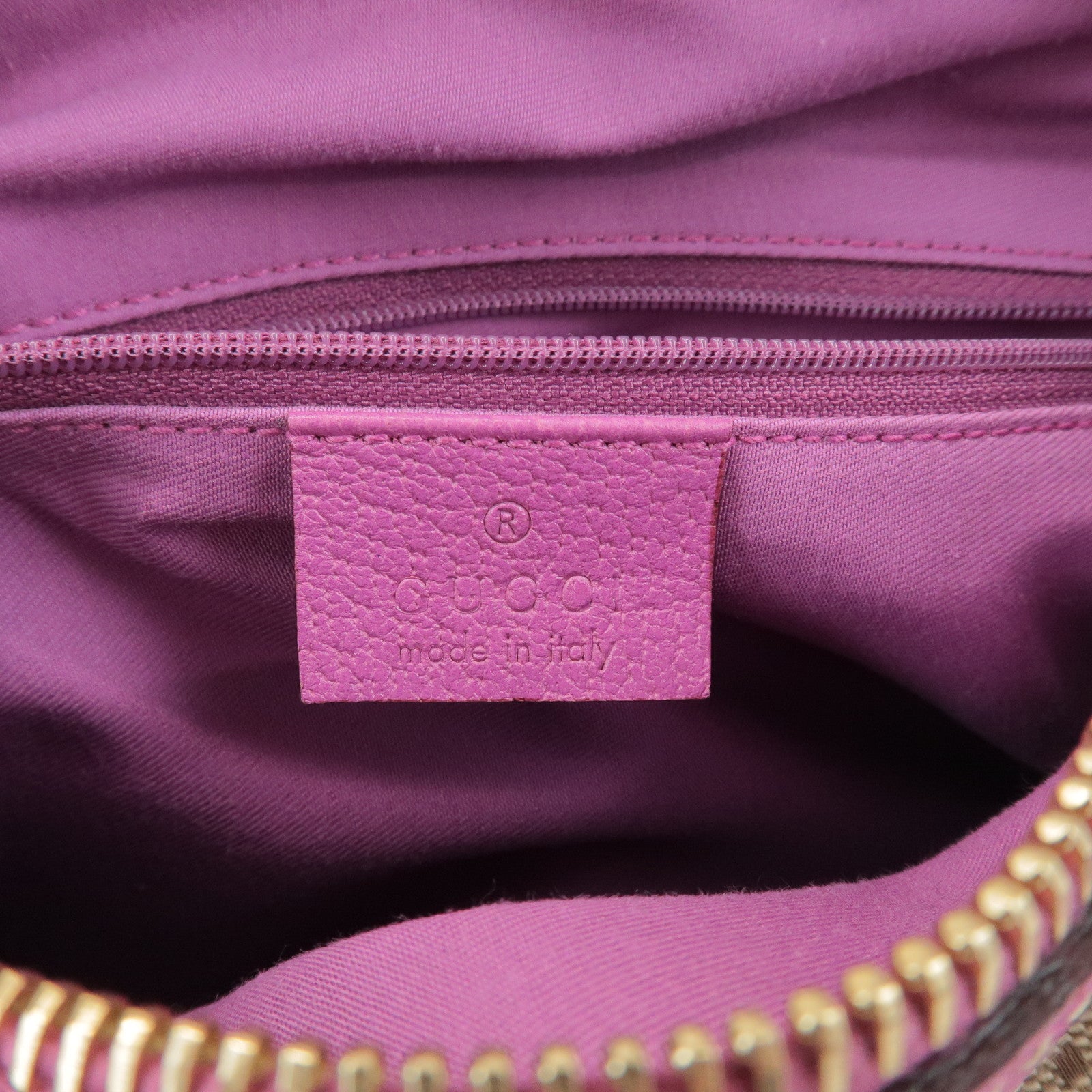 GUCCI Abbey GG Canvas Leather Mini Boston Bag Beige Fuchsia 130942