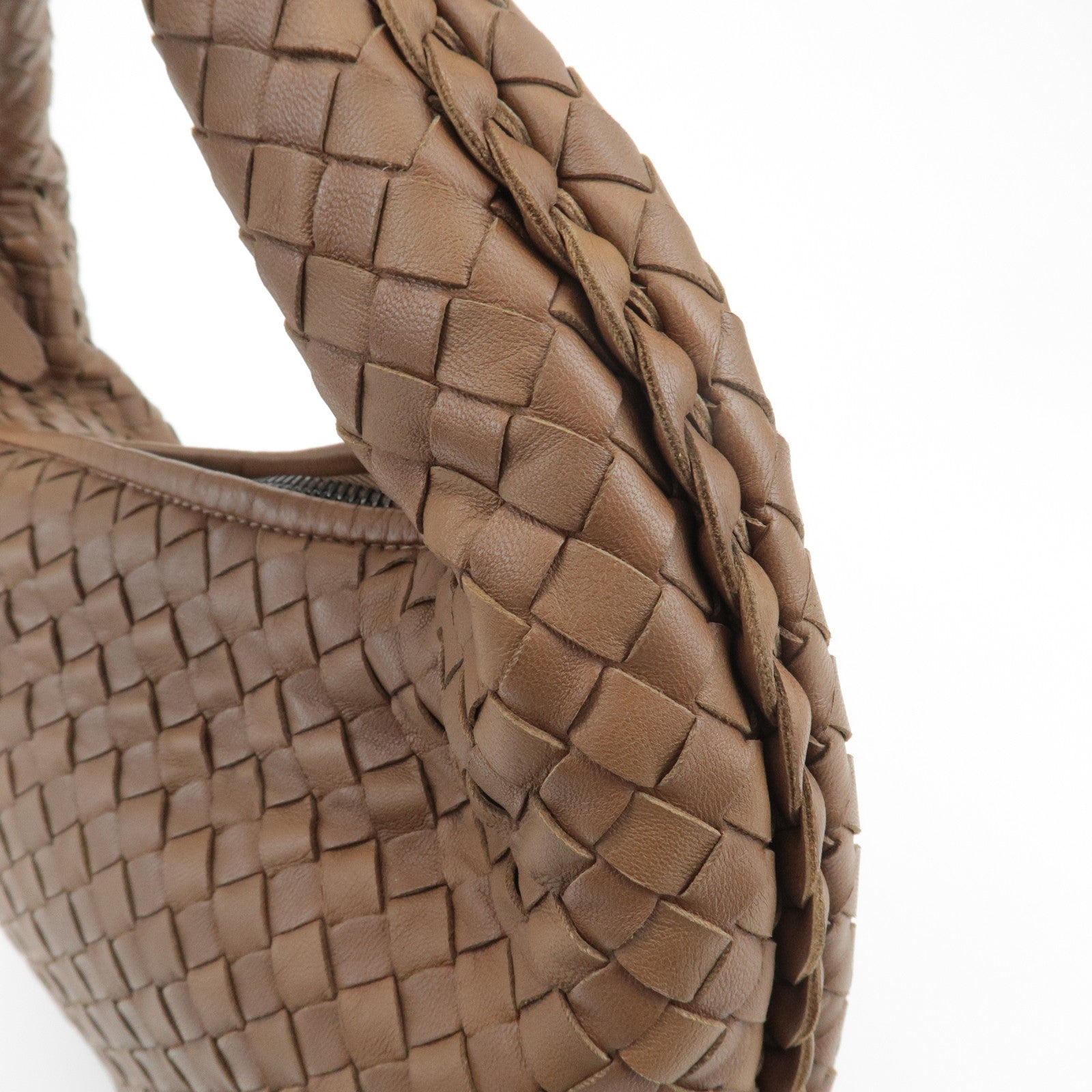 BOTTEGA VENETA Hobo Intrecciato Leather Shoulder Bag Brown 115653 Used