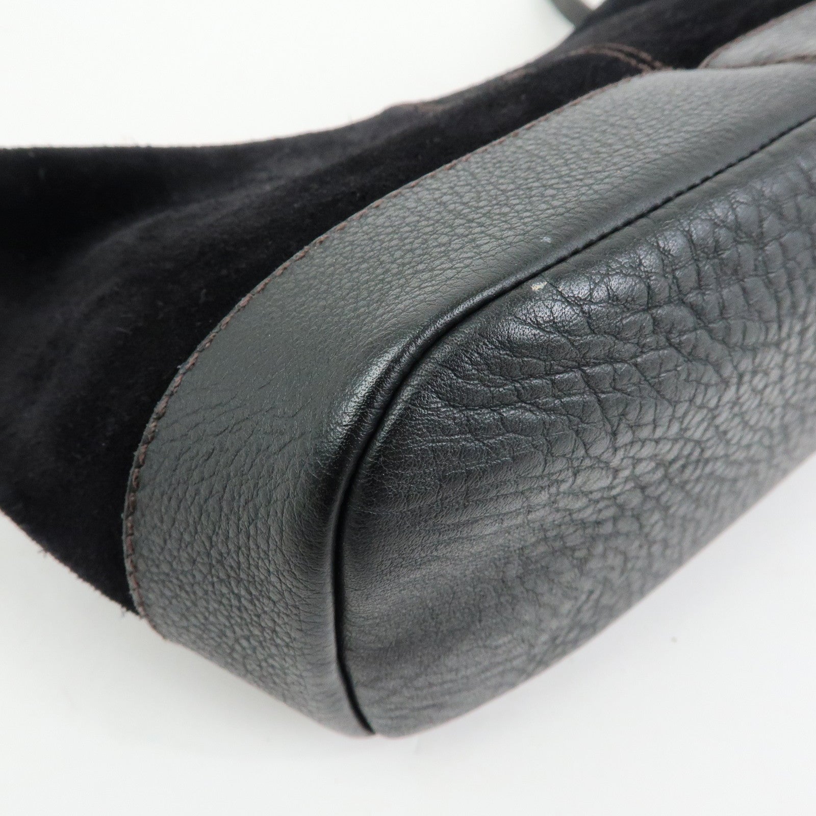 MIU MIU Suede Leather Shoulder Bag Crossbody Bag Black
