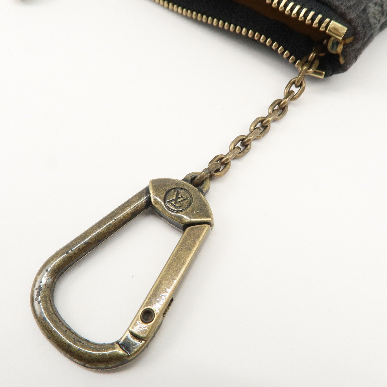 Louis Vuitton Monogram Denim Pochette Cles Coin Case Black M95616
