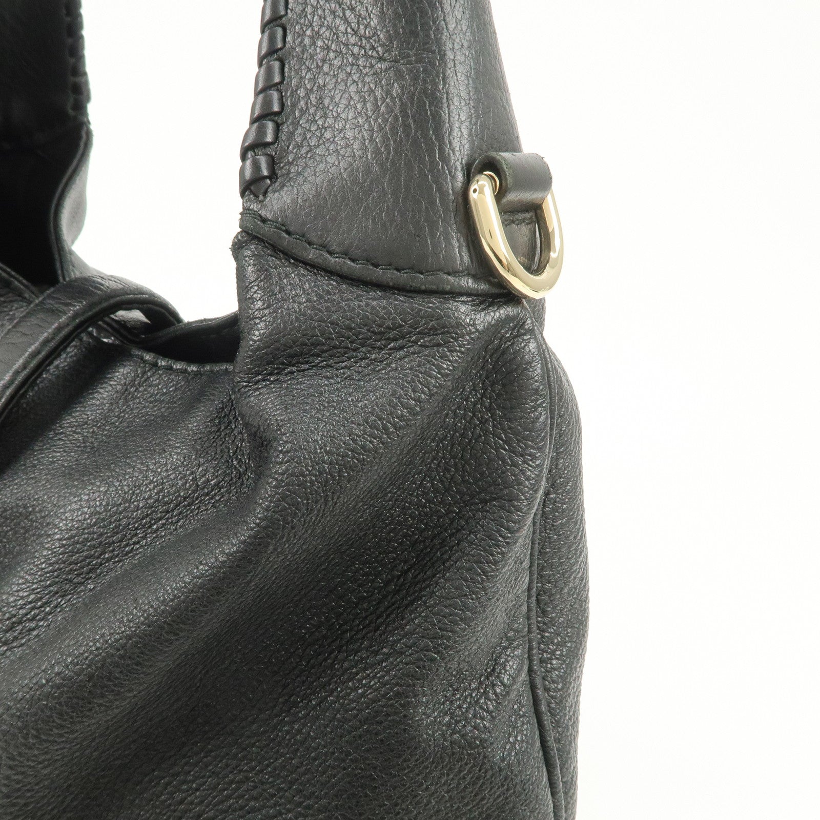 GUCCI New Jackie Leather 2Way Shoulder Hand Bag Black 246907