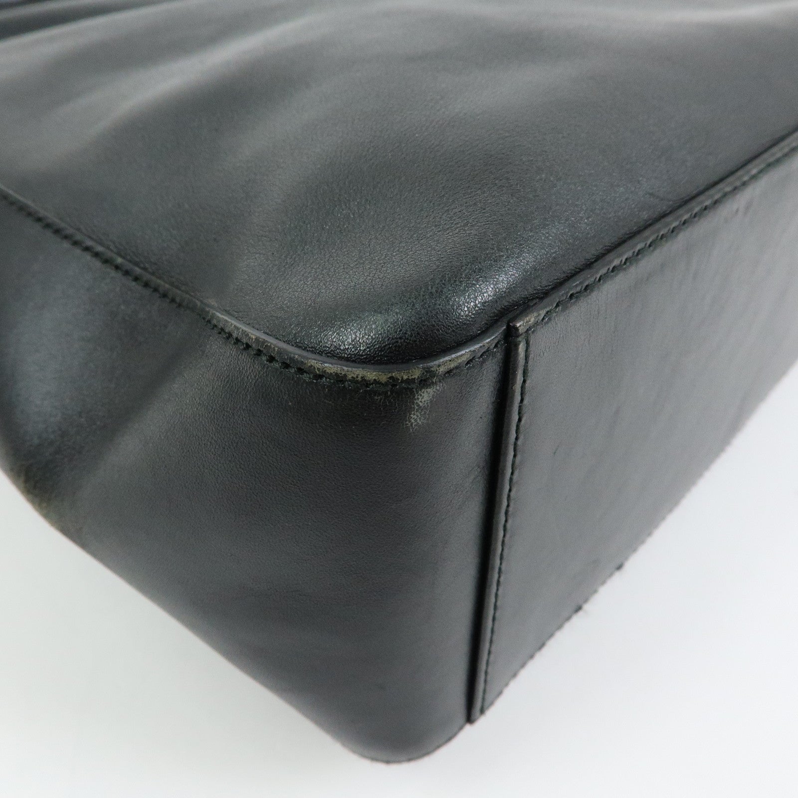 GUCCI Leather Shoulder Bag Hand Bag Tote Bag Black 001・3770