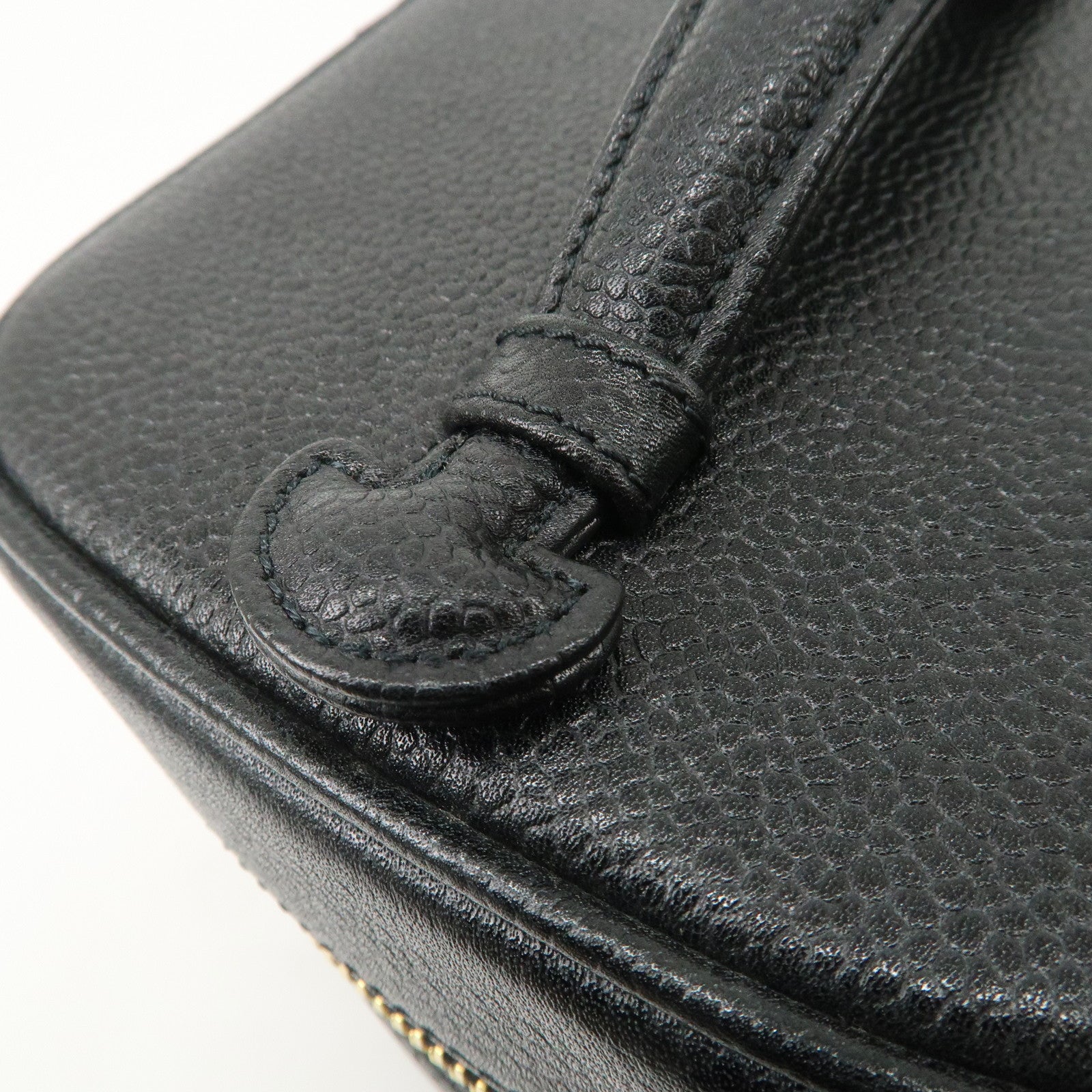 CHANEL COCO Mark Caviarskin Vanity Bag Hand Bag Cosmetic Bag Black A01998