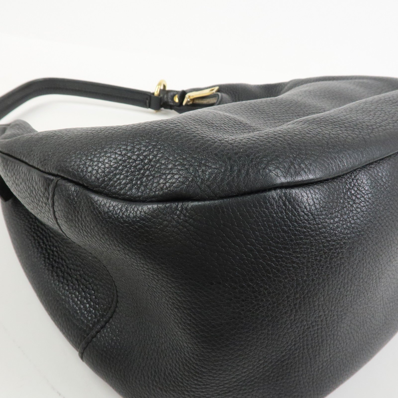 PRADA Leather Shoulder Bag Hand Bag Black BR4311