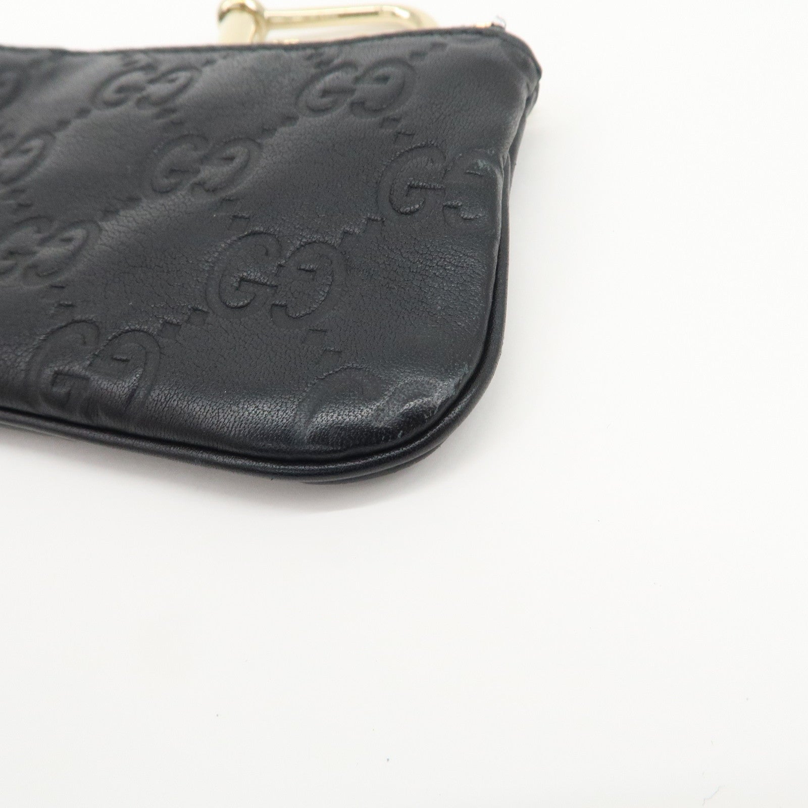 GUCCI Guccissima Leather Coin Case Key Case Black 233183