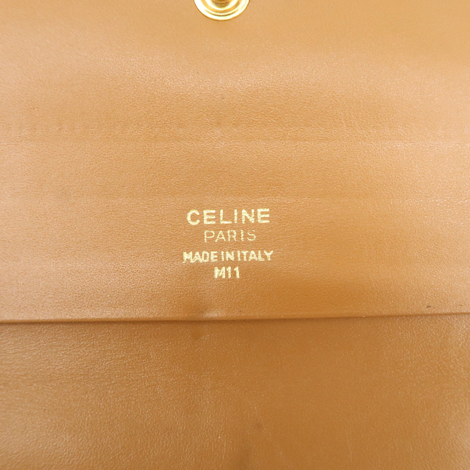 CELINE Macadam Set of 2 Long Wallet Leather Beige Dark Brown Used
