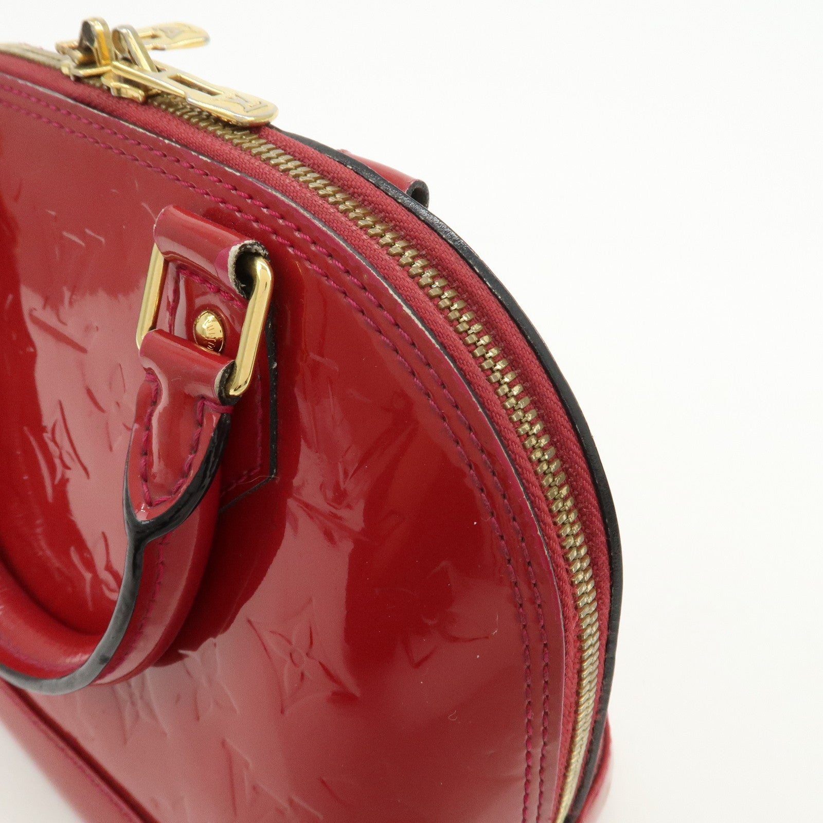 Louis Vuitton Monogram Vernis Alma BB 2Way Hand Bag Rouge M91698