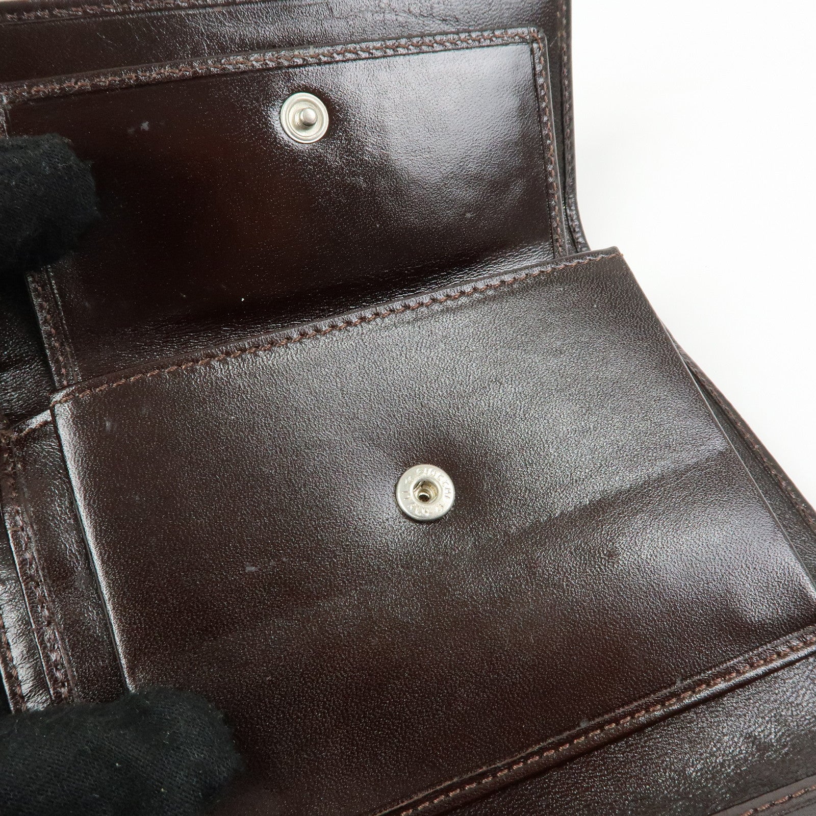 FENDI Zucca Canvas Leather Compact Wallet Brown 2270・30729・008