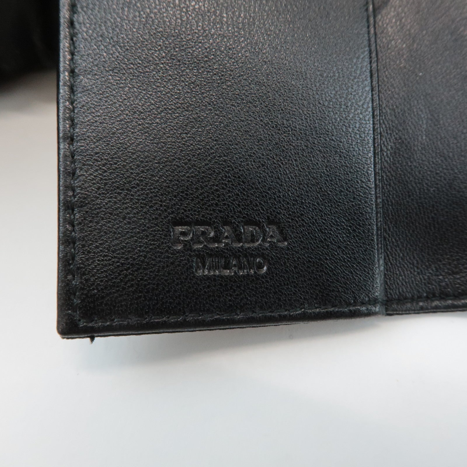 PRADA Triangle Logo Nylon 6 Key Case Key Holder Black M26X Used