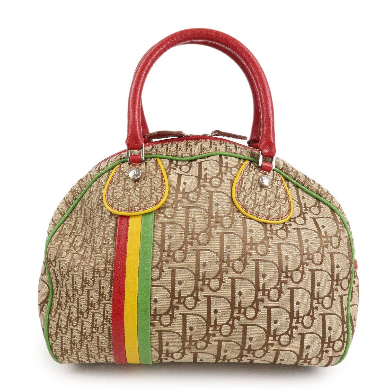 Christian Dior Rasta Trotter Canvas Boston Bag Beige 08RU0064 Used