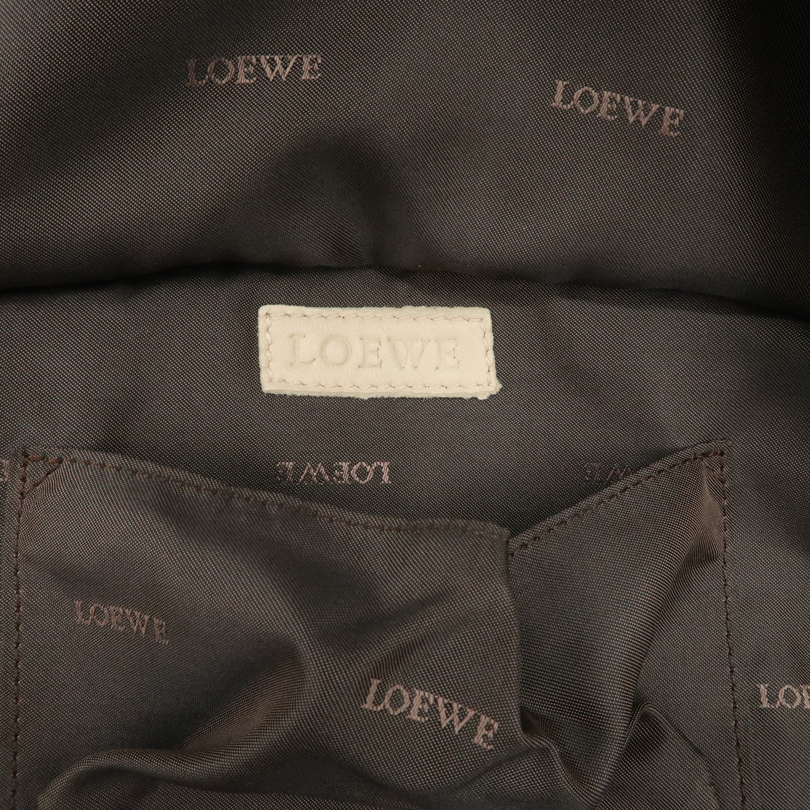 LOEWE Anagram Logo Nappa Leather Hand Bag Shoulder Bag Ivory