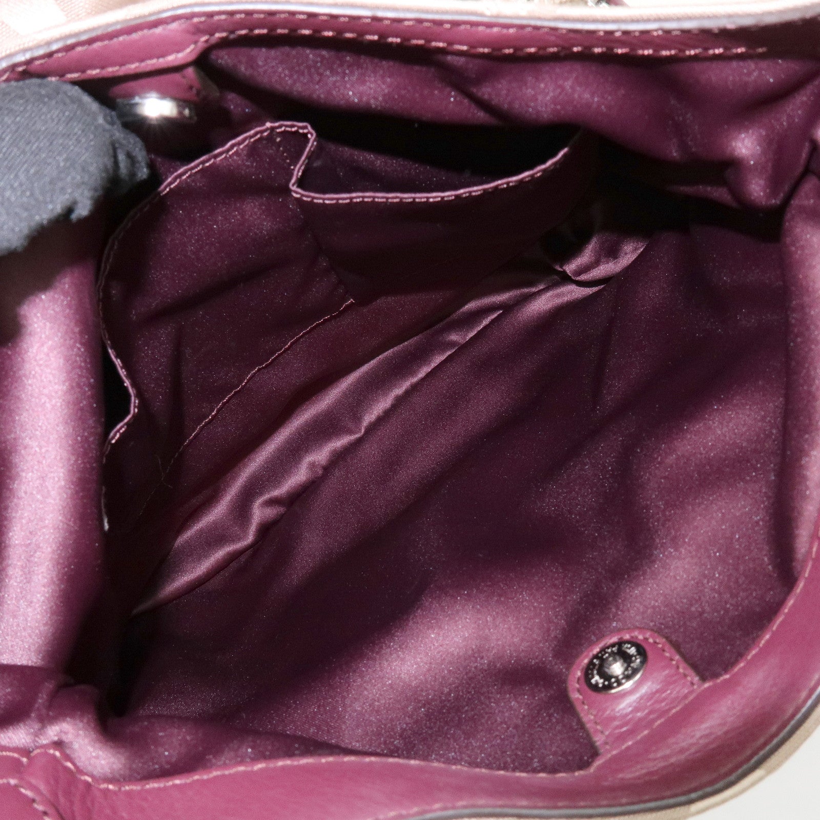 COACH Signature Canvas Leather Shoulder Bag Hand Bag Beige Bordeaux