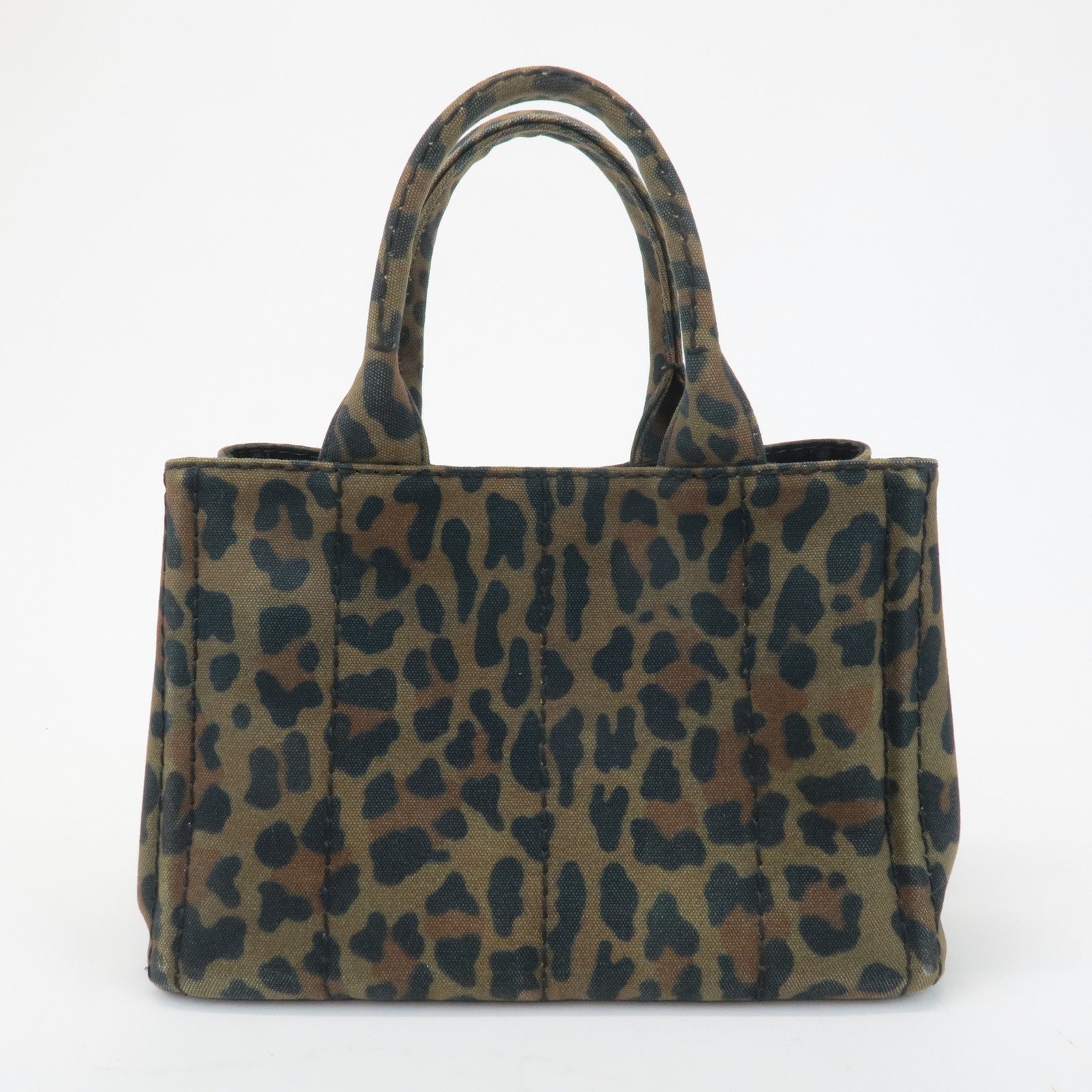 PRADA Canapa Canvas 2Way Bag Hand Bag Shoulder Bag Camouflage B2642B Used