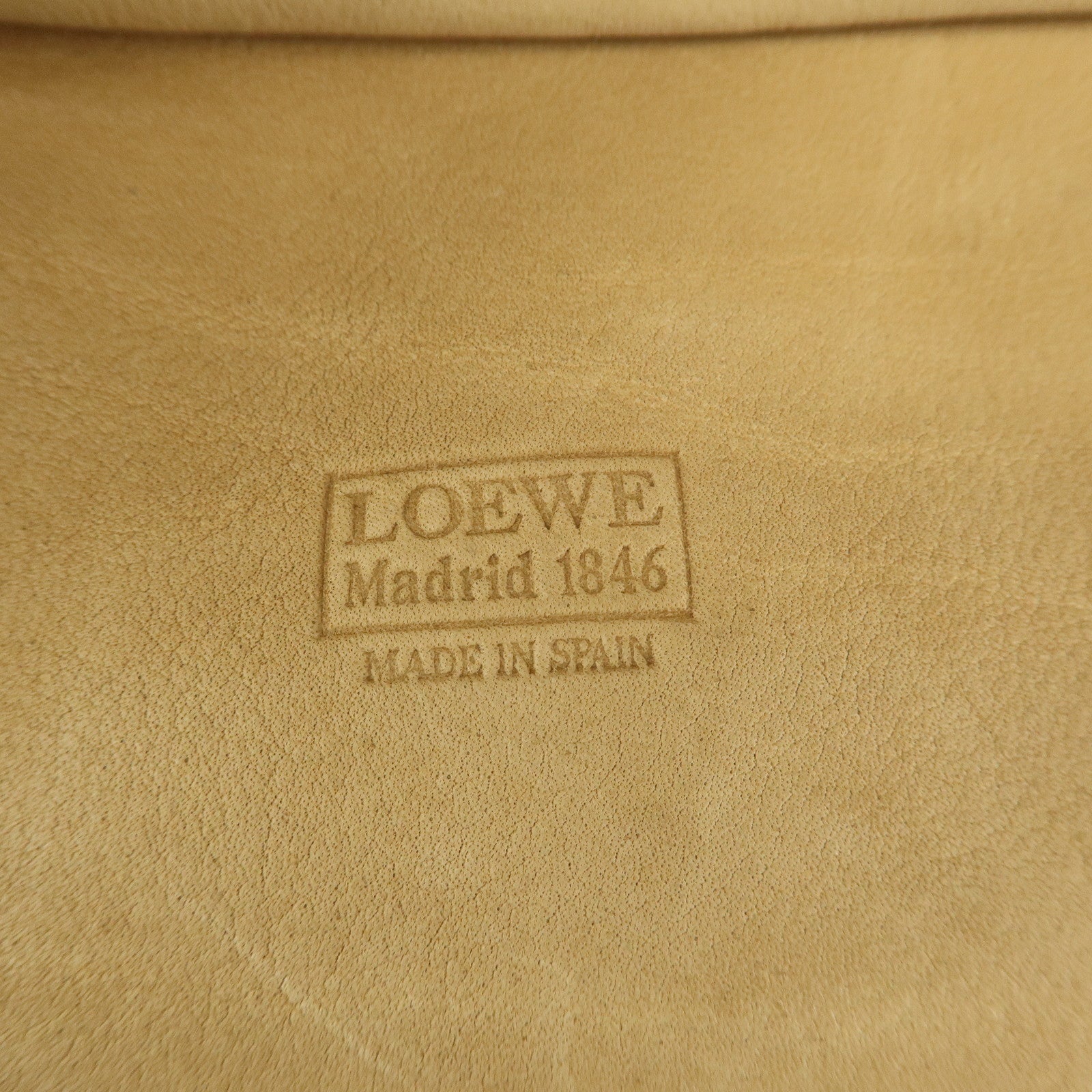 LOEWE Anagram Leather Amazona 40 Hand Bag Beige Brown