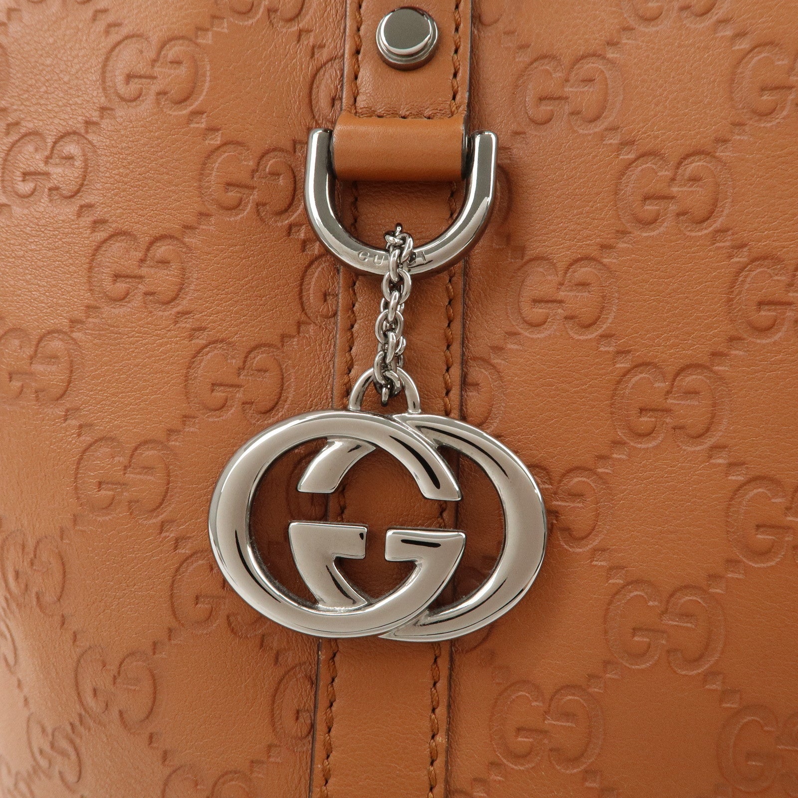 GUCCI Guccissima Interlocking G 2Way Bag Hand Bag Brown 341503