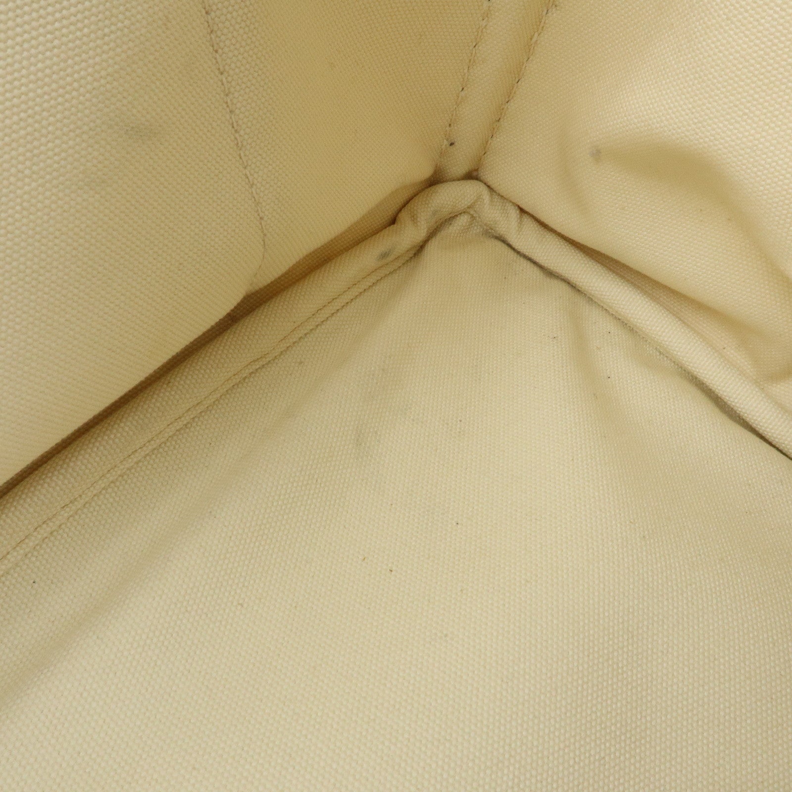 PRADA Canapa Large Triangle Logo Tote Hand Bag Ivory BN1872