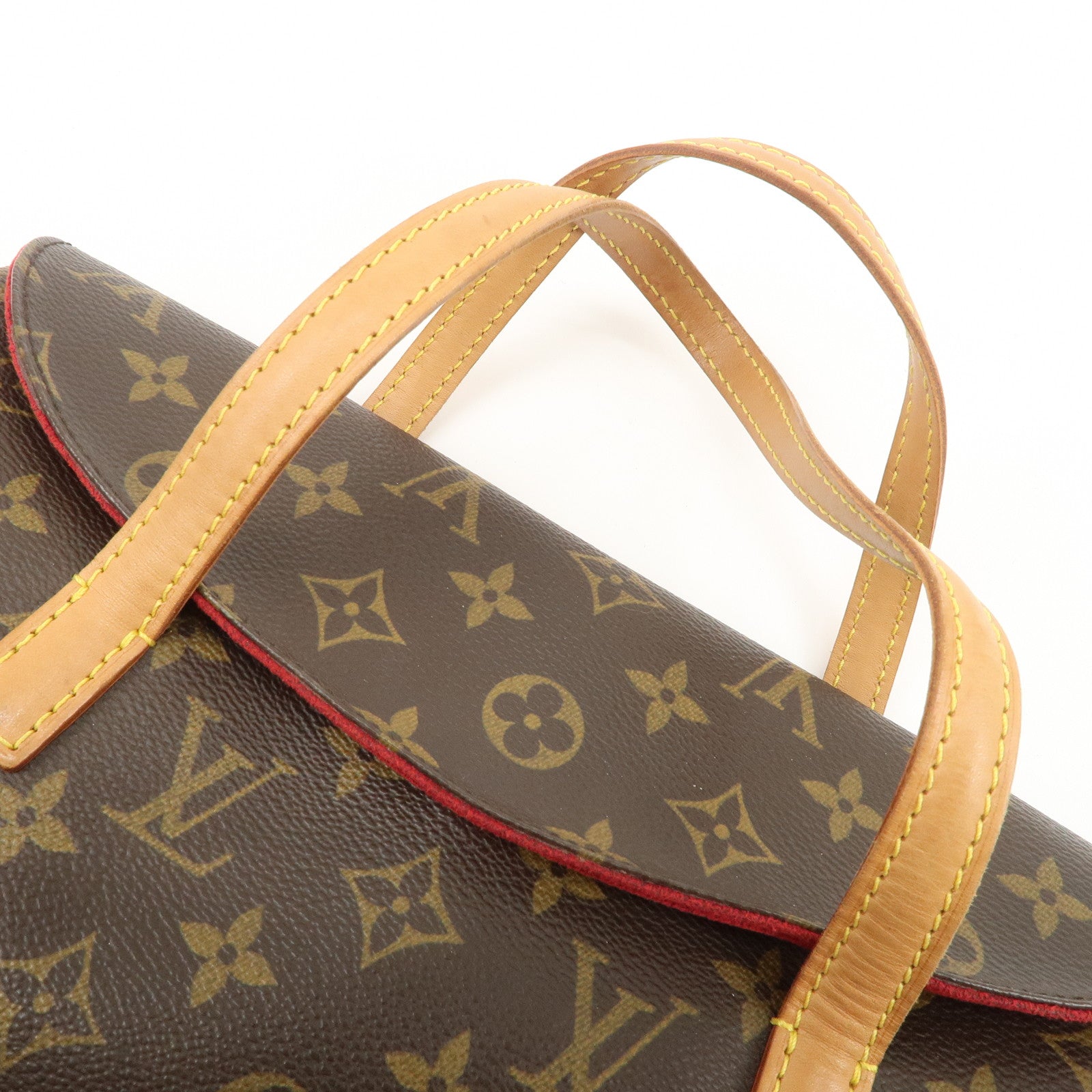 Louis Vuitton Monogram Sonatine Hand Bag Brown M51902 Used