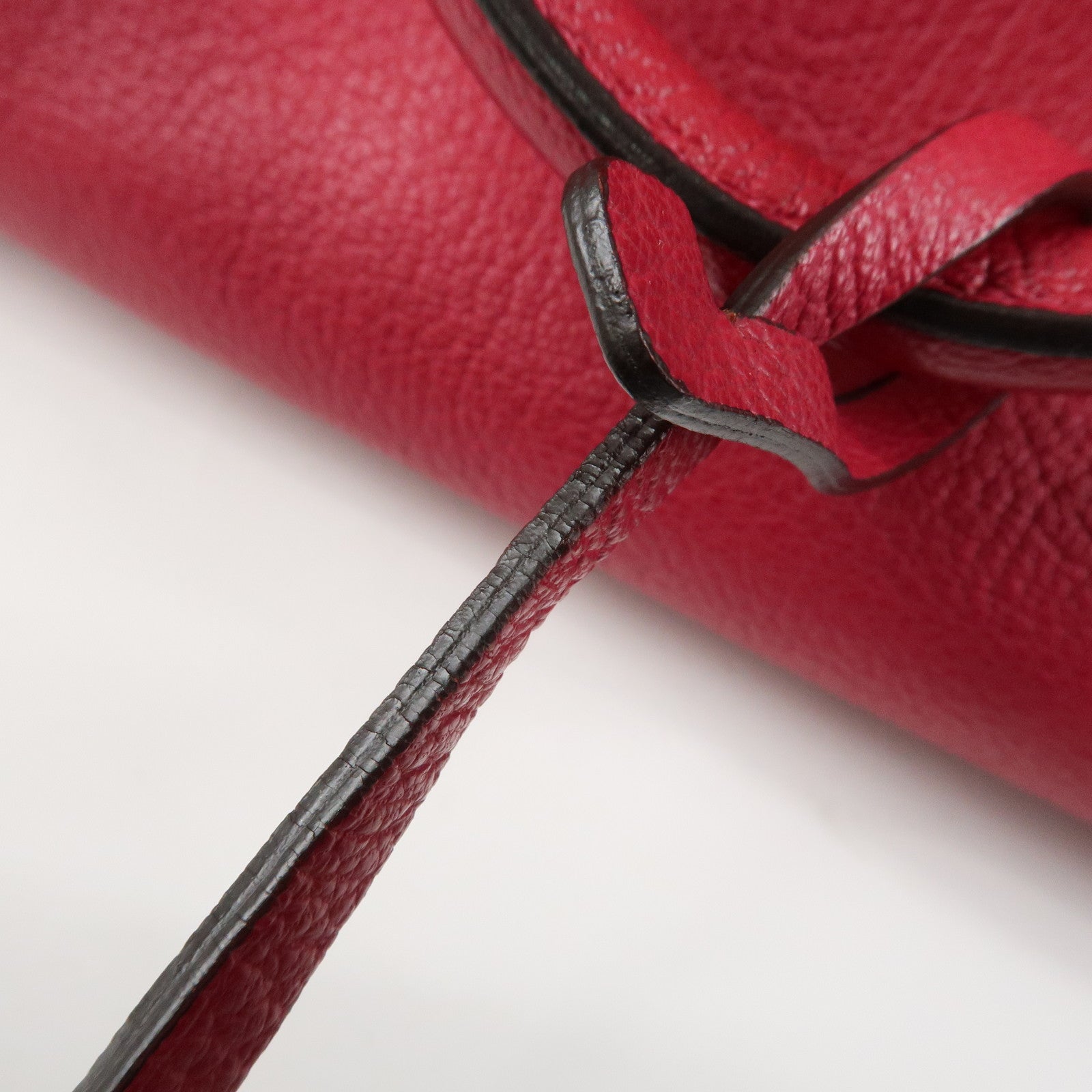 LOEWE Anagram Leather Amazona 28 Hand Bag Boston Bag Red Used