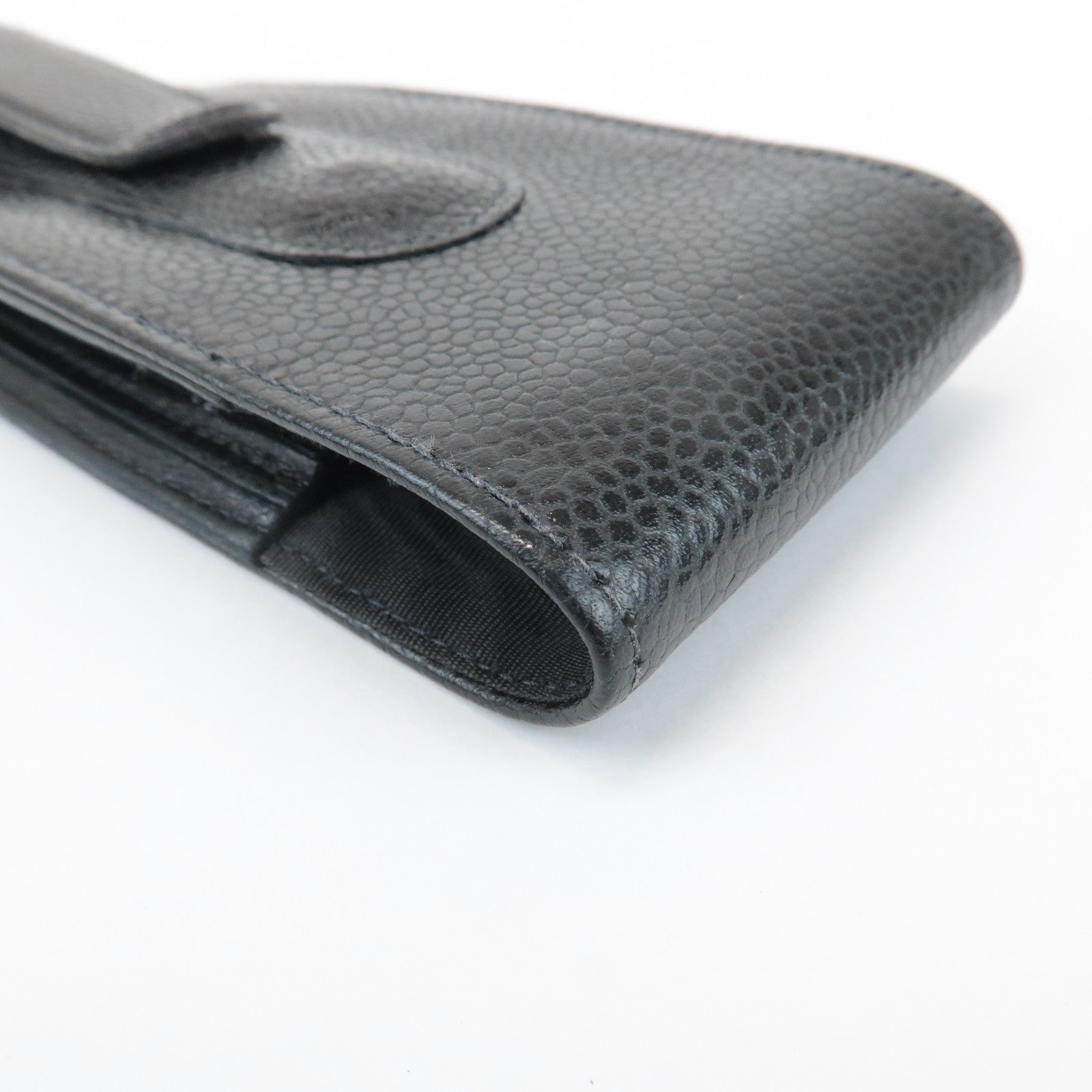 CHANEL COCO Mark Caviarskin Cell Phone Case Black Used