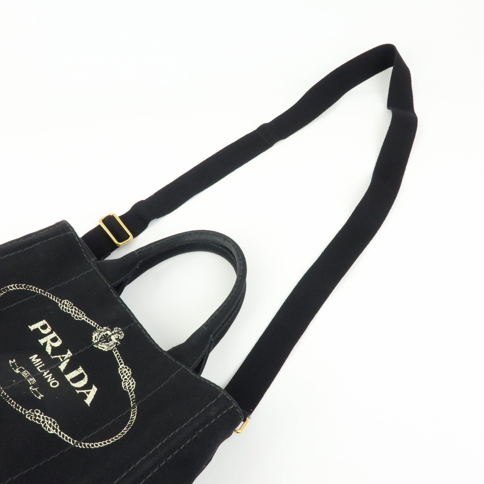 PRADA Triangle Logo Canapa Mini Canvas 2Way Bag Hand Bag 1BG439