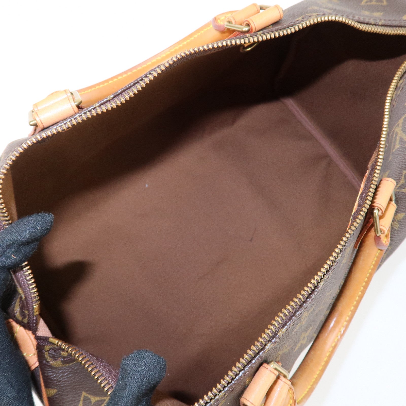 Louis Vuitton Monogram Speedy 35 Hand Bag Boston Bag Brown M41524