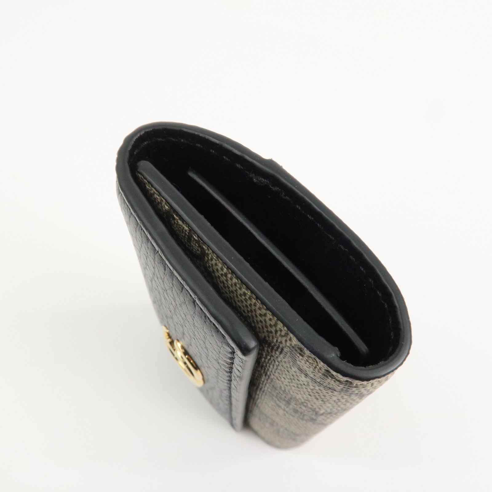 GUCCI GG Marmont Leather GG Supreme 6 Key Case Black 456118