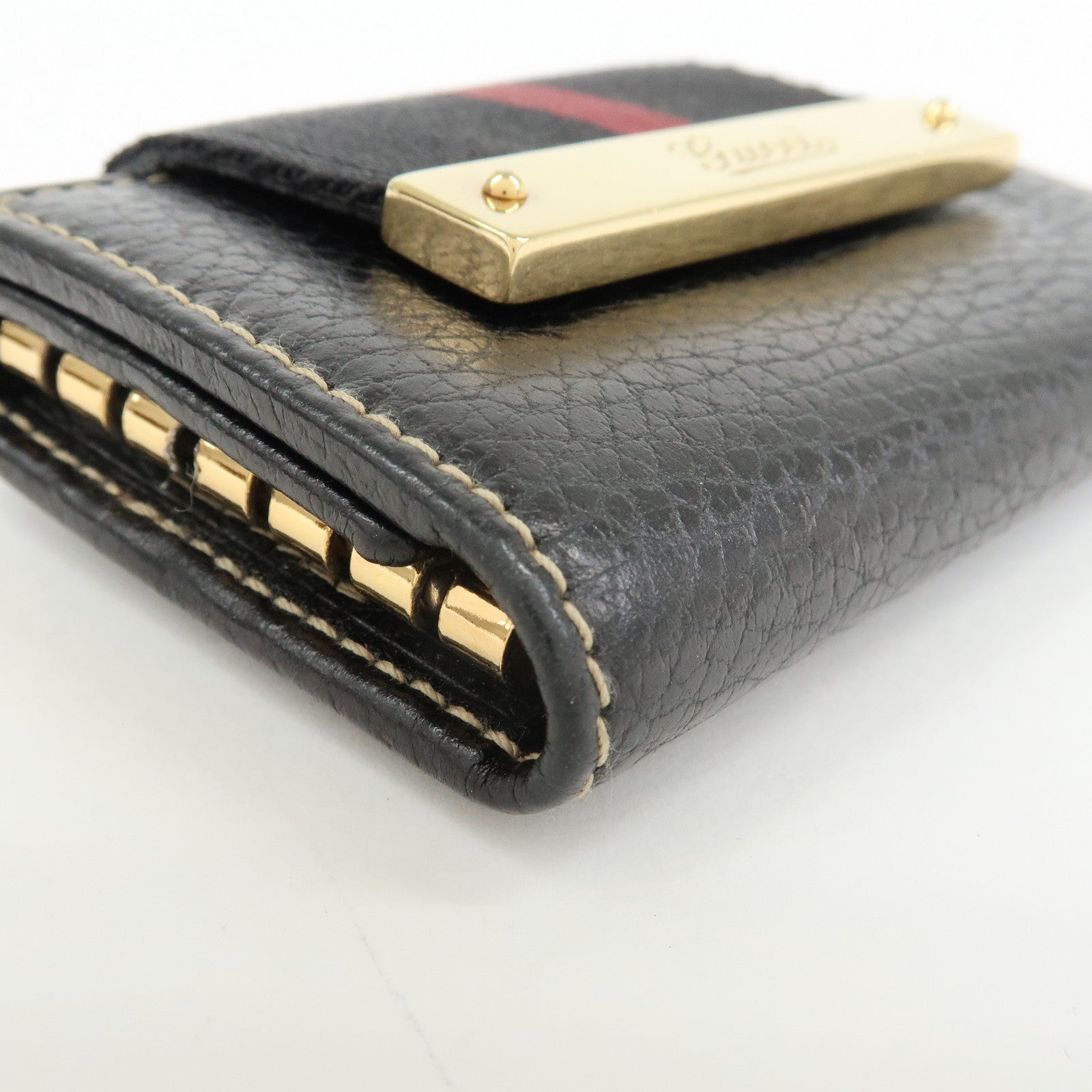 GUCCI Sherry Leather 6 Ring Key Case Key Holder Black 181673