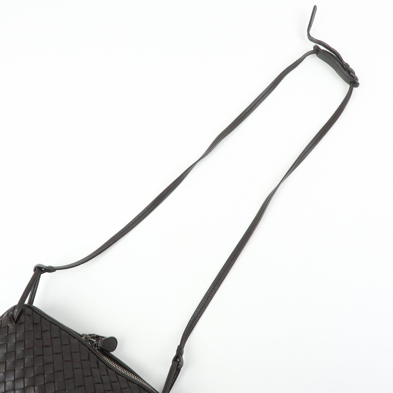 BOTTEGA VENETA Intrecciato Nodini Leather Shoulder Bag Brown 245354