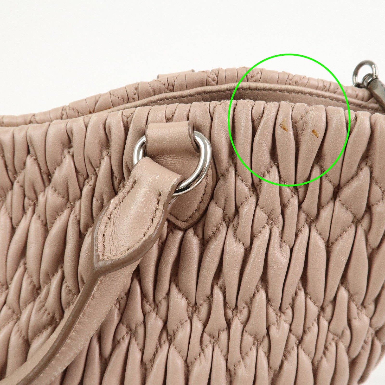 MIU MIU Matelasse Nappa Crystal Leather 2Way Shoulder Bag 5BE896