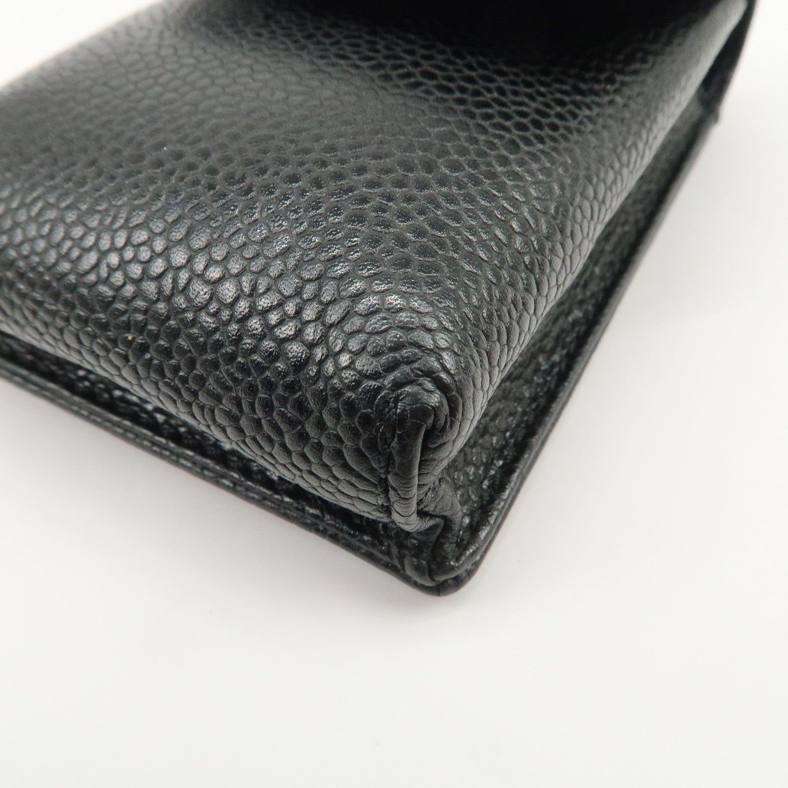 CHANEL COCO Mark Caviarskin Cigarette Case Black A13511