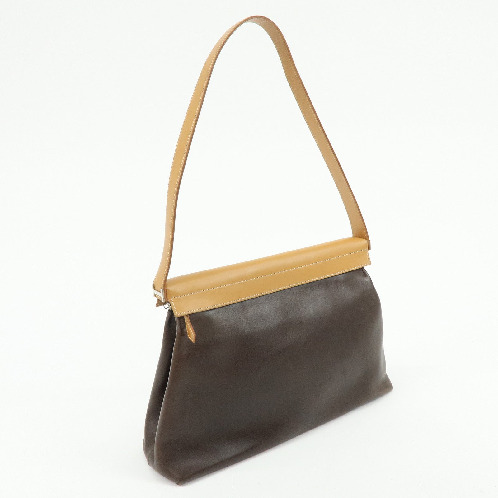 HERMES Yo Bag Crinoline Calf Leather ▢G Stamped Shoulder Bag Brown