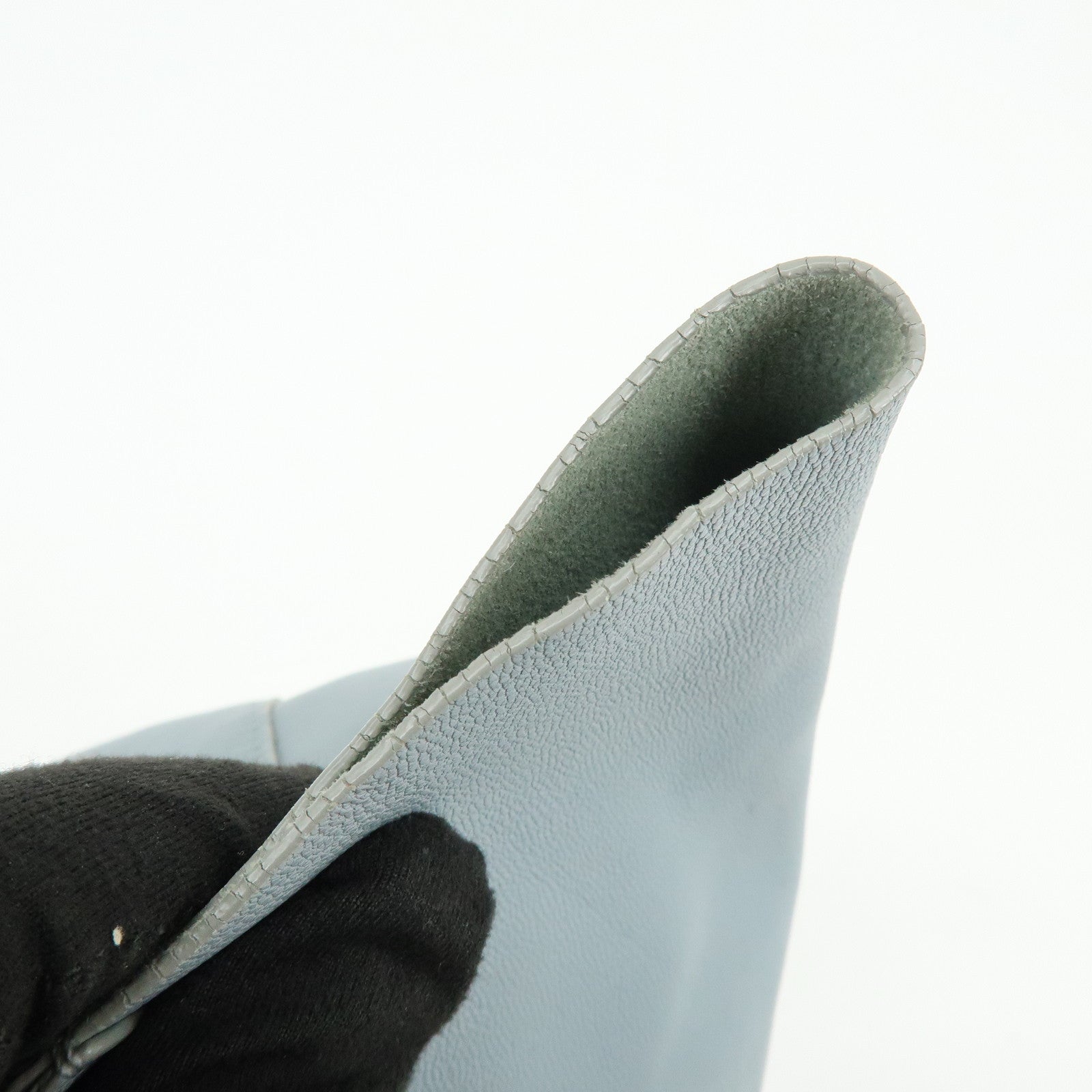 CELINE Horizontal Cabas Leather Tote Bag Shoulder Bag Light Blue