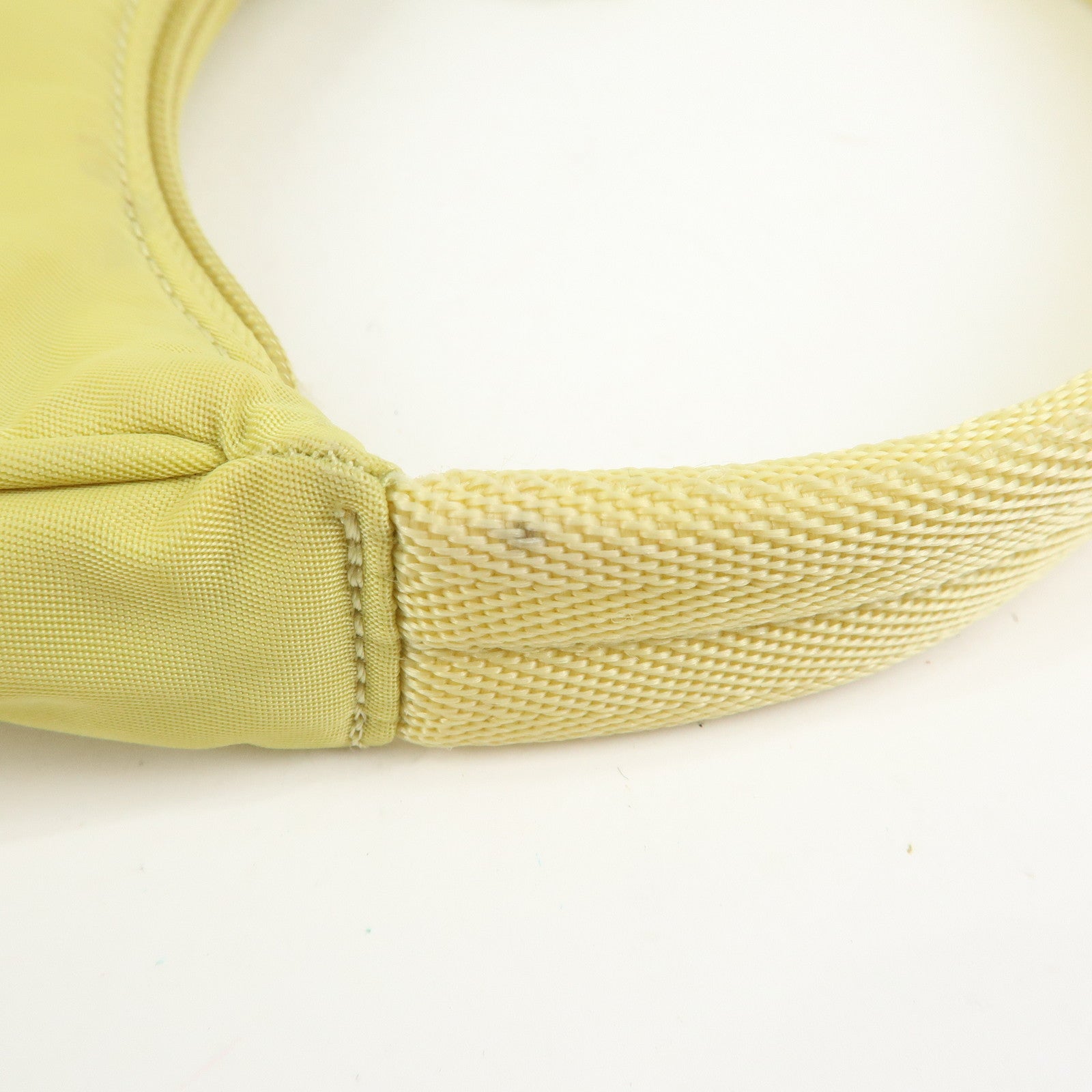 PRADA Triangle Logo Nylon Mini Hand Bag Pouch Yellow