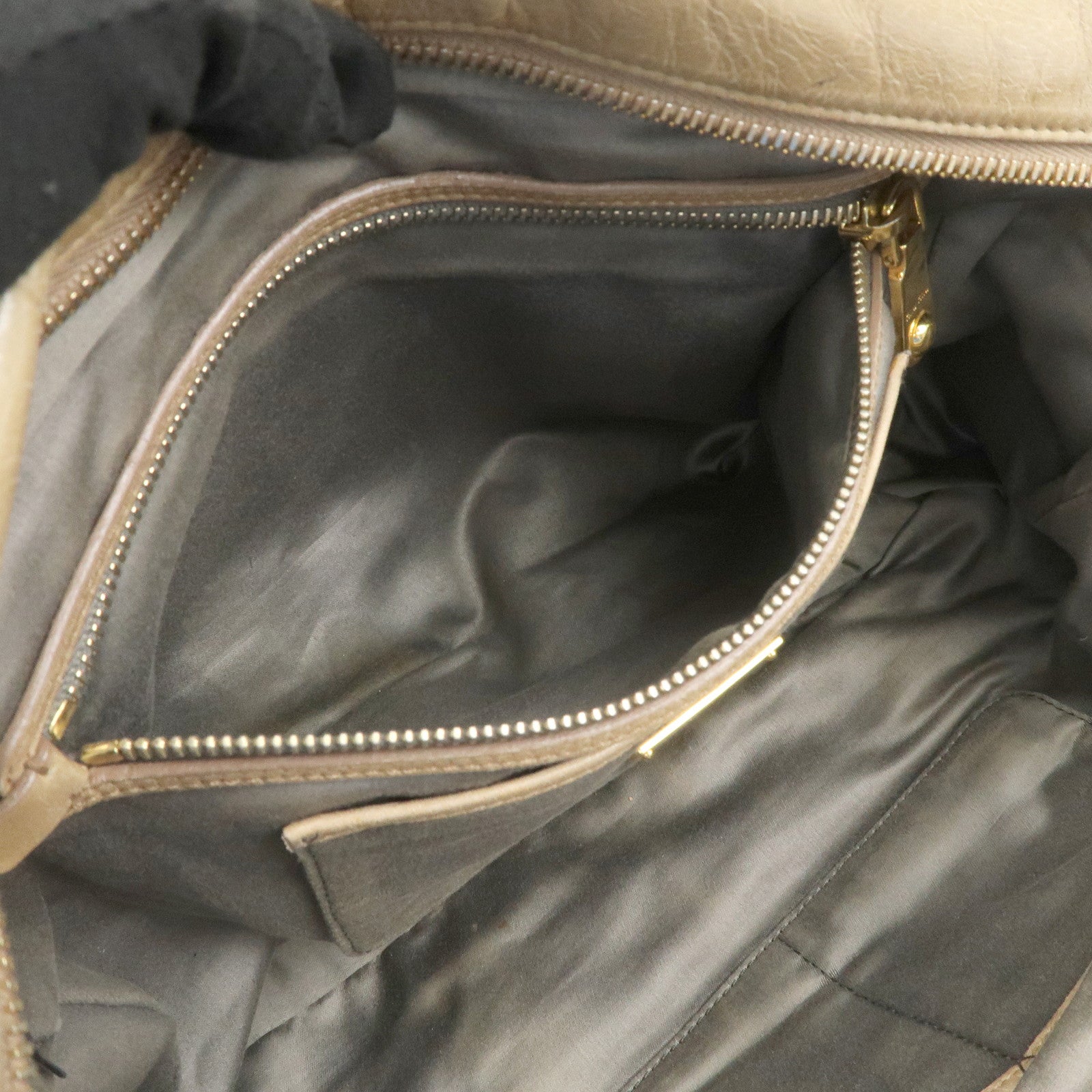 MIU MIU Logo Leather 2Way Bag Hand Bag Light Brown RL0048