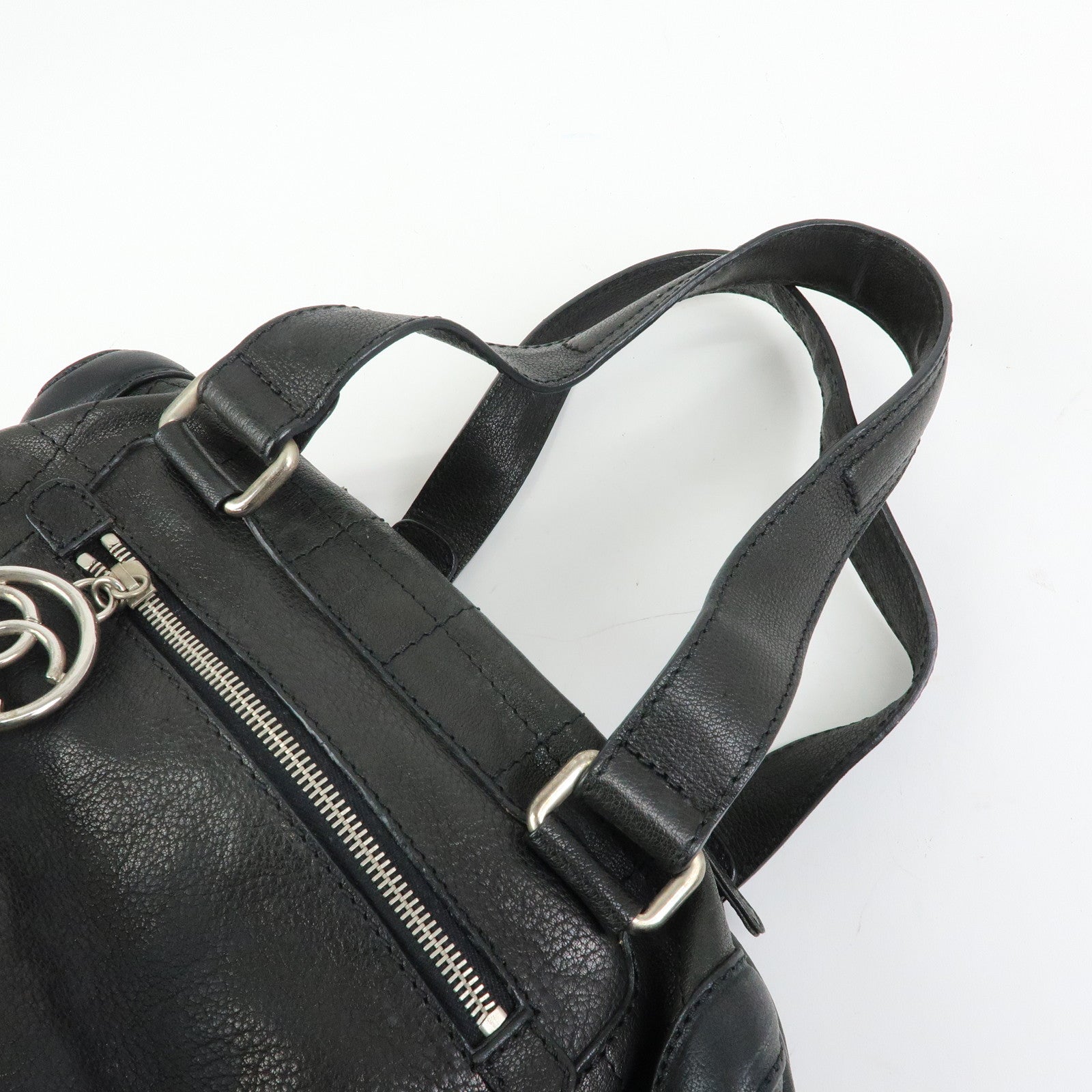 CHANEL Chocolate Bar Caviarskin Boston Bag Hand Bag Black
