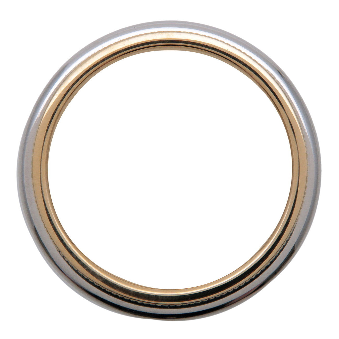 Tiffany & Co Milgrain Band Ring PT950 K18 750YG US4.5 HK9 EU48