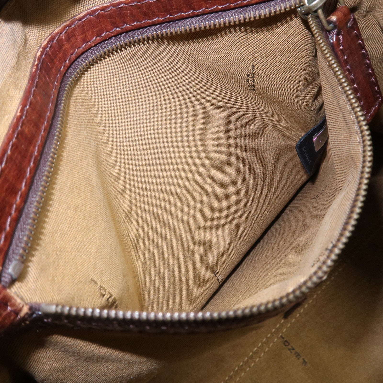 FENDI Ethnico Zucca Canvas Leather Tote Bag Shoulder Bag 8BN157