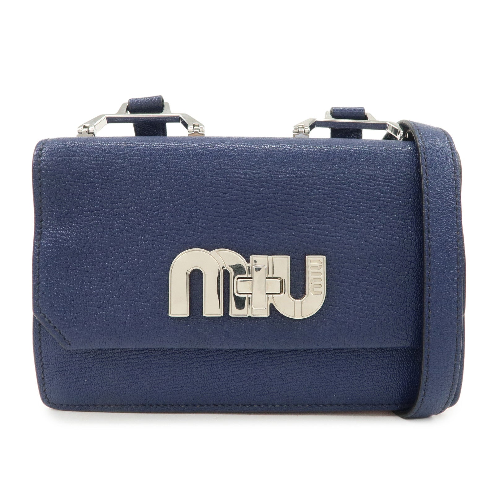 MIU MIU Madras Leather Shoulder Bag Crossbody Bag 5BH087 Used