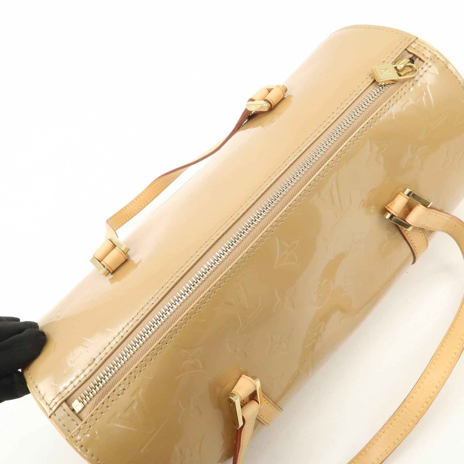 Louis Vuitton Monogram Vernis Bedford Hand Bag Beige M91329 Used