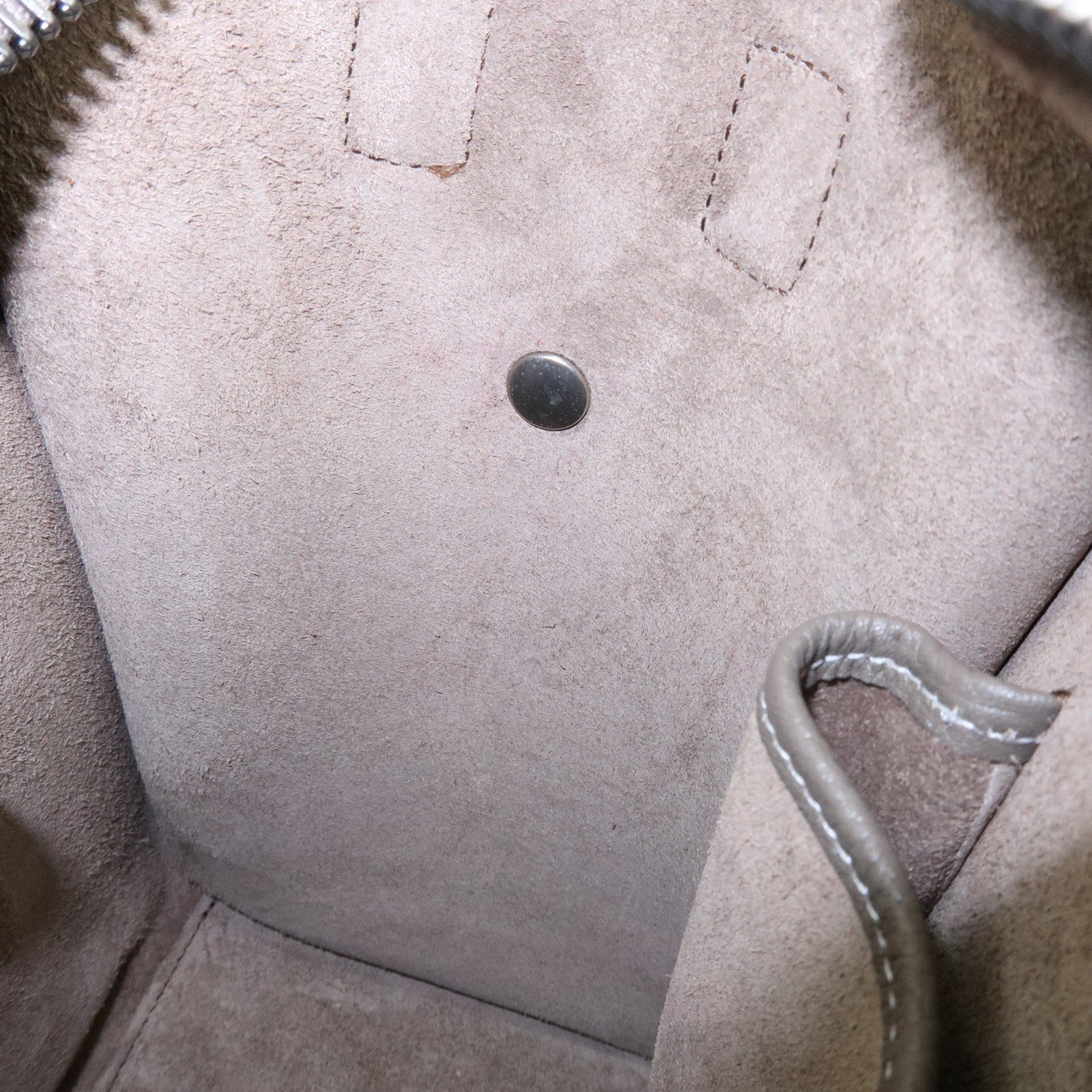 CELINE Luggage Micro Shopper Leather Hand Bag Tote Bag Gray