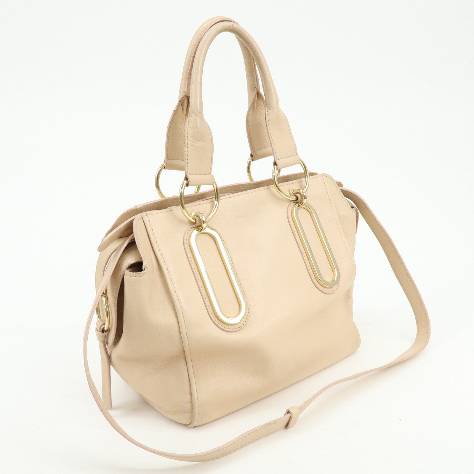 Chloe See by Chloe Paige Leather 2Way Bag Shoulder Bag Light Pink