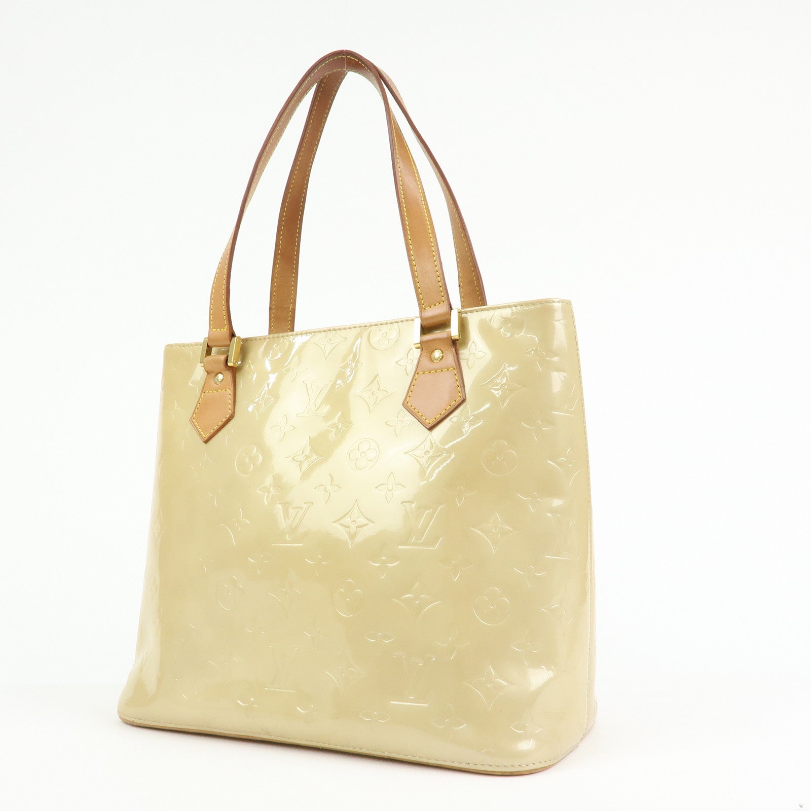 Louis Vuitton Monogram Vernis Houston Tote Hand Bag Beige M91004