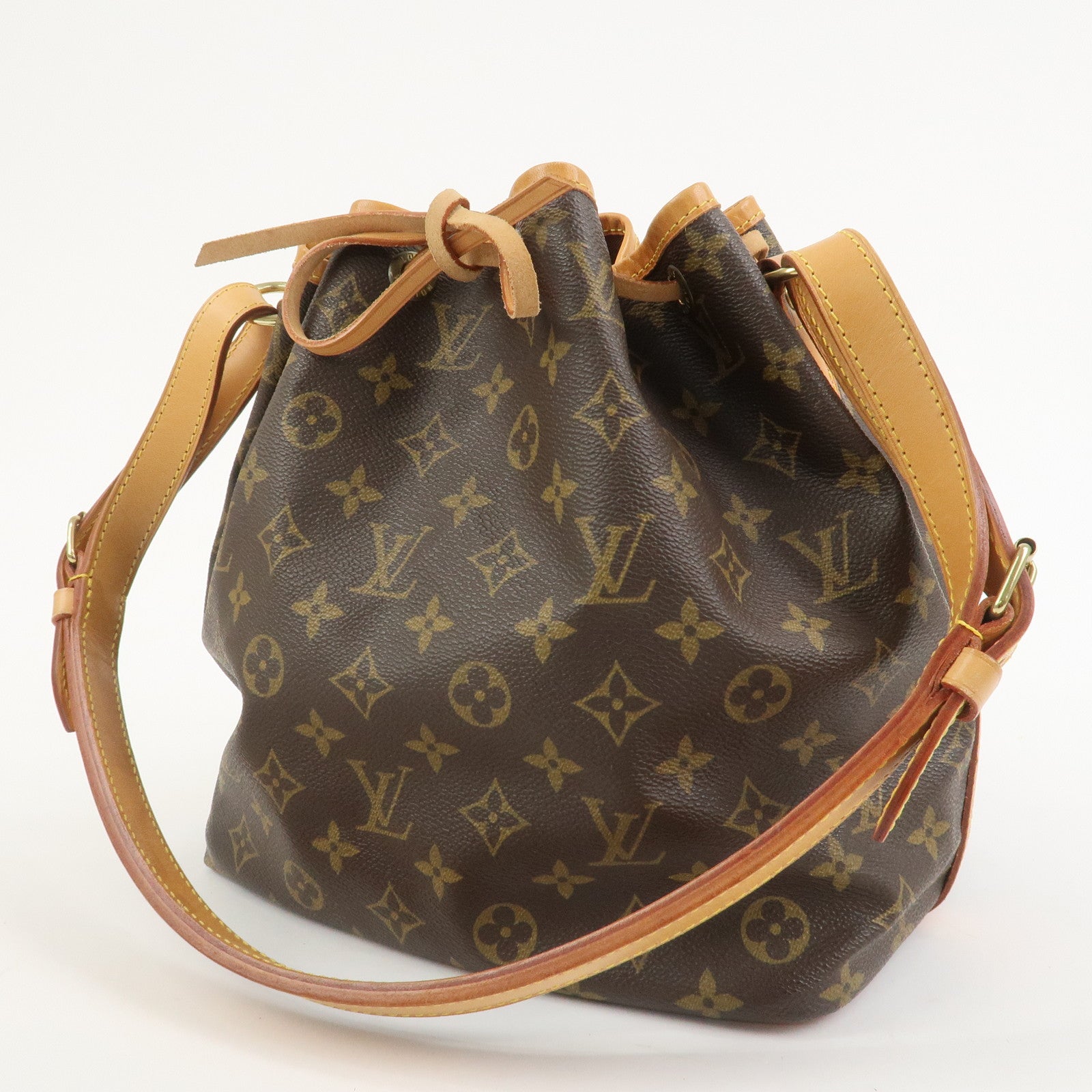 Louis Vuitton Monogram Petit Noe Shoulder Bag Brown M42226