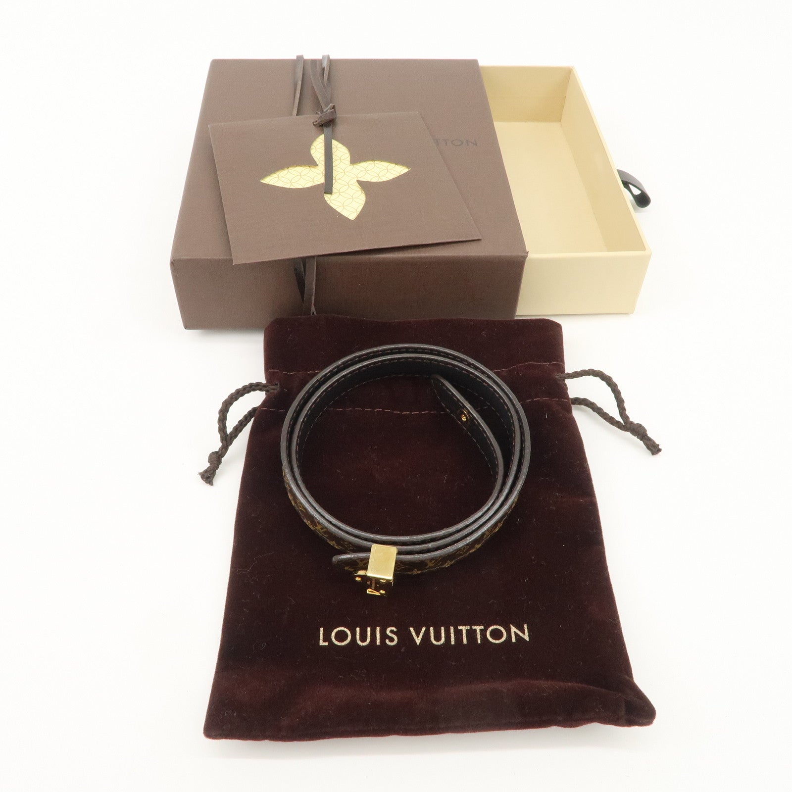 Louis Vuitton Monogram Canvas Box It Bracelet Brown M6740